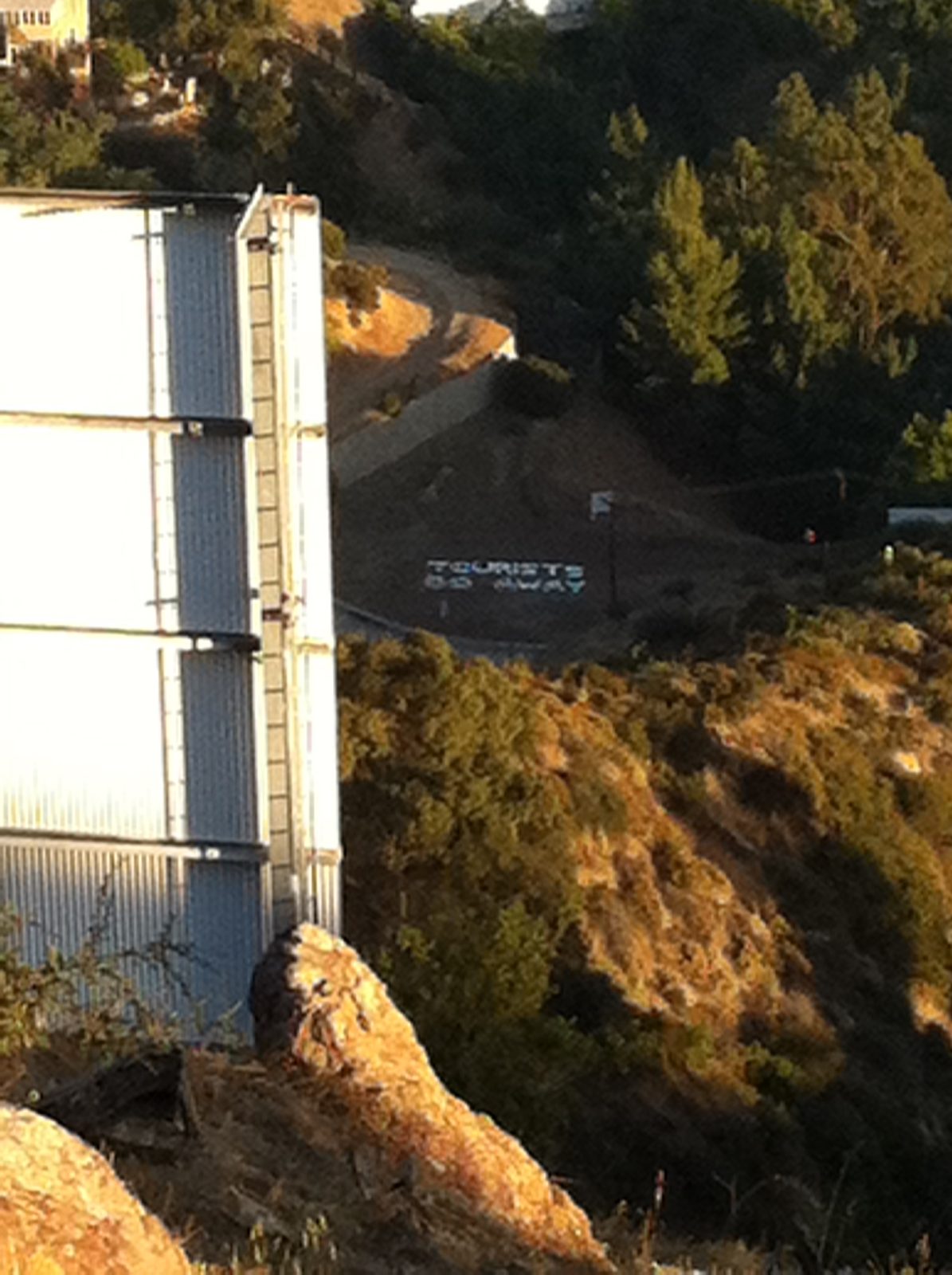 Apparently some of the locals don't like people who hike up the HOLLYWOOD sign?