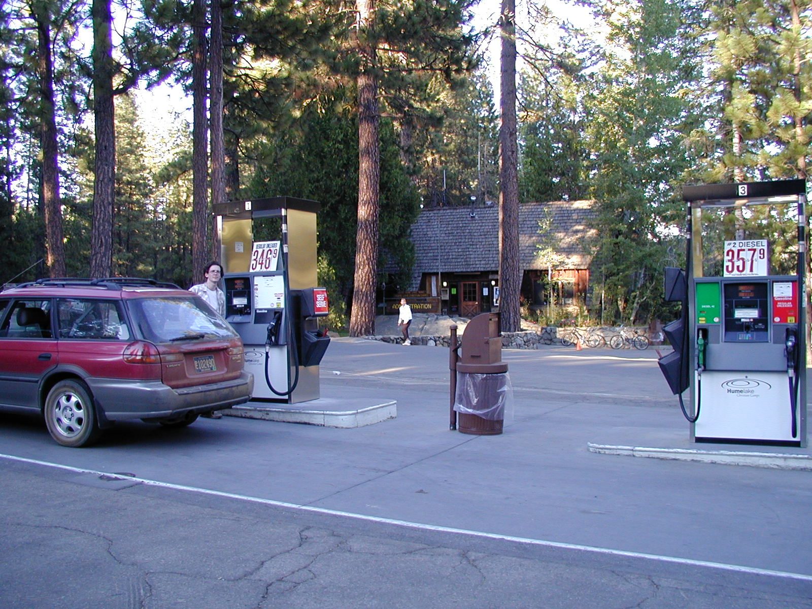 Hume Lake Christian Camp filling station.  Note the logo on the pumps.