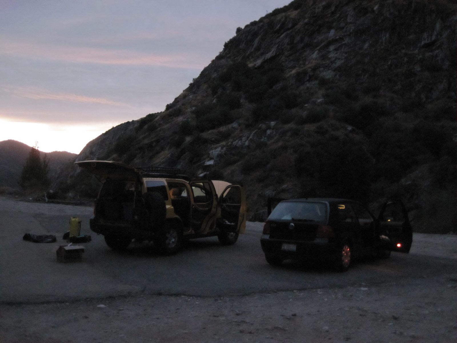 We met Joel at the lower trailhead next to the Balch Powerhouse just as darkness was covering us...
