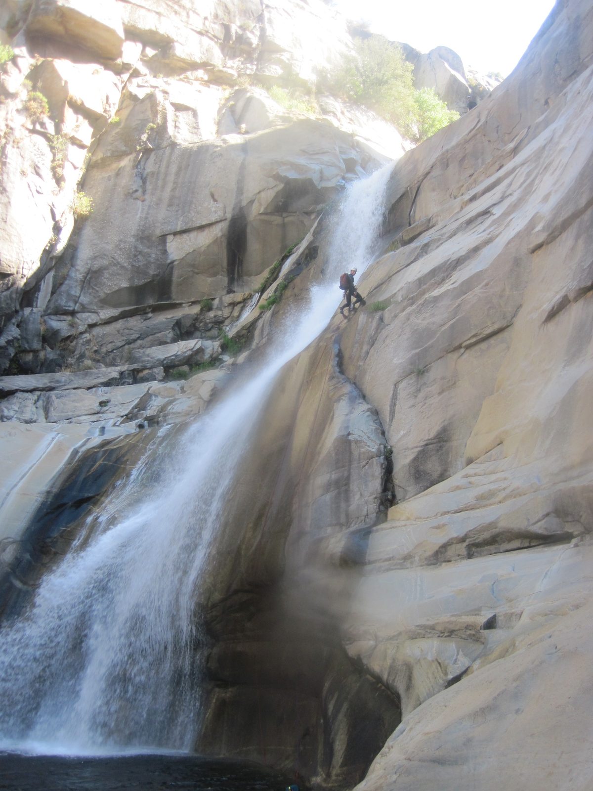 Colin, working his way down the 150 foot waterfall.