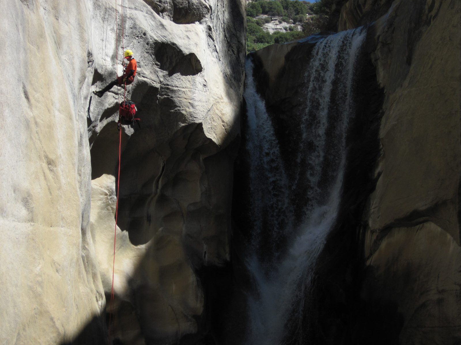 John rappelling the Big Kahuna.