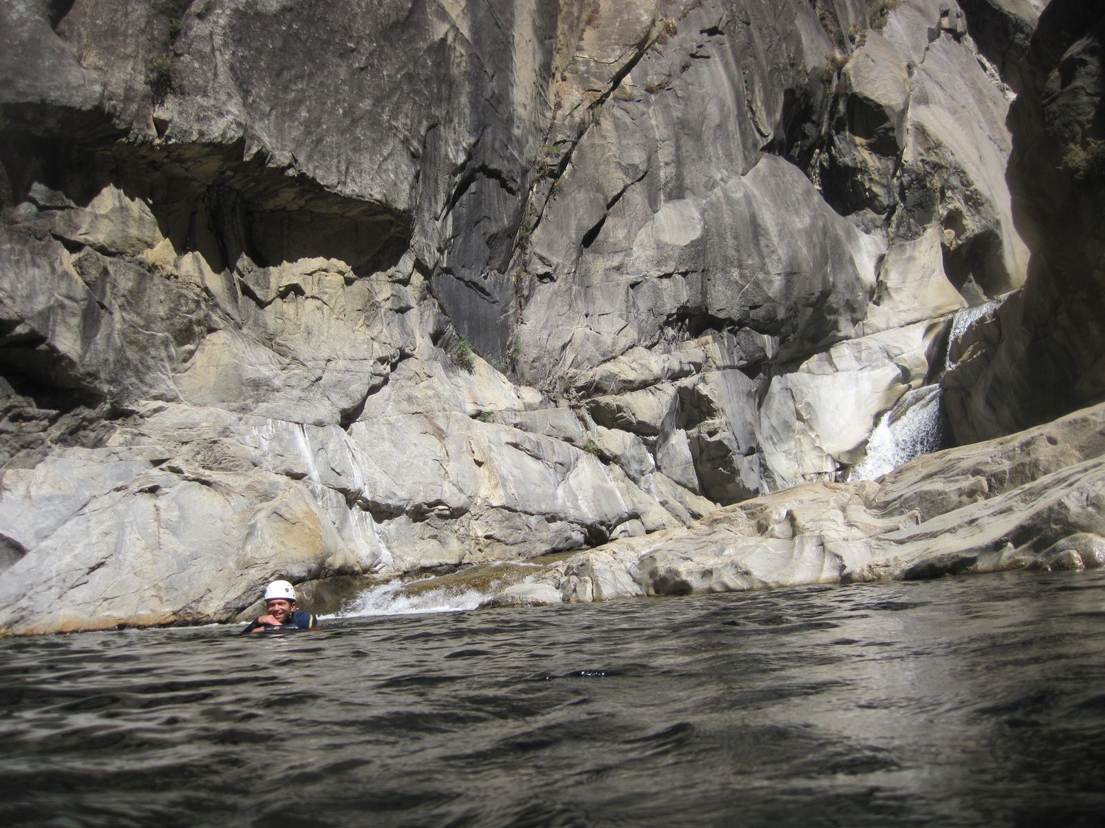 Colin, floating downstream.