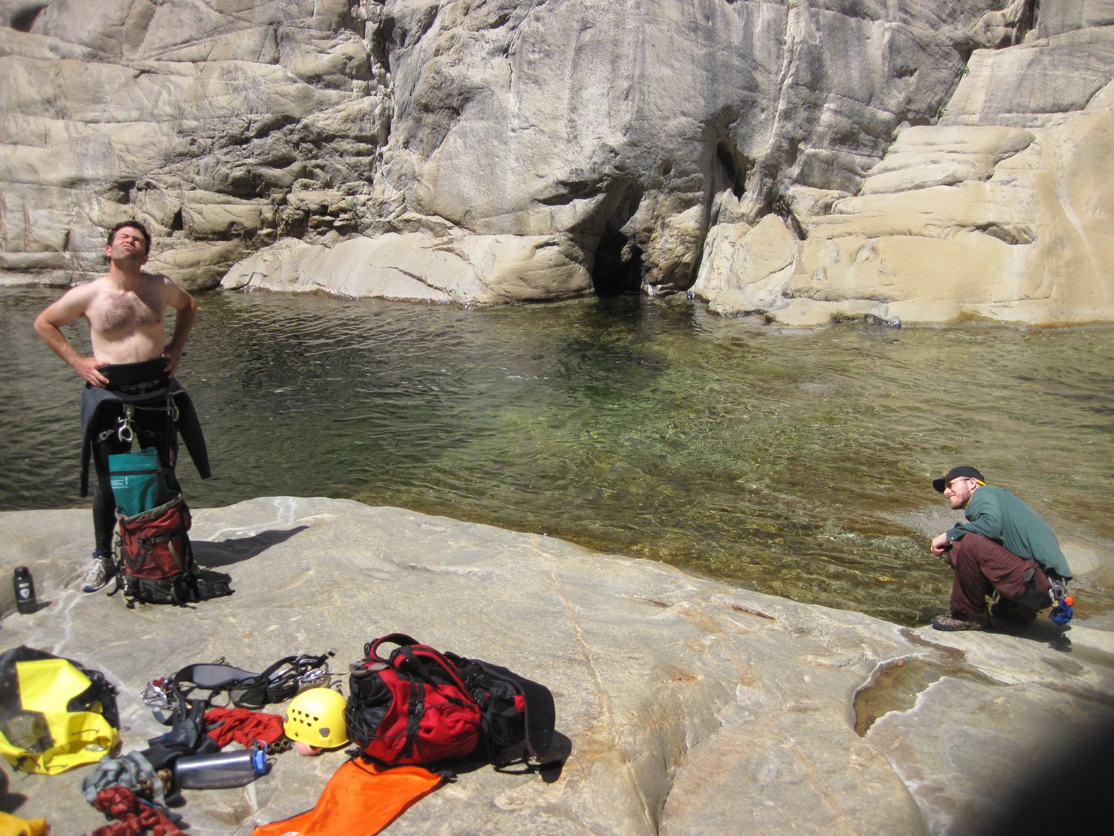 Stopping for lunch on the rock from which the last photo was taken.