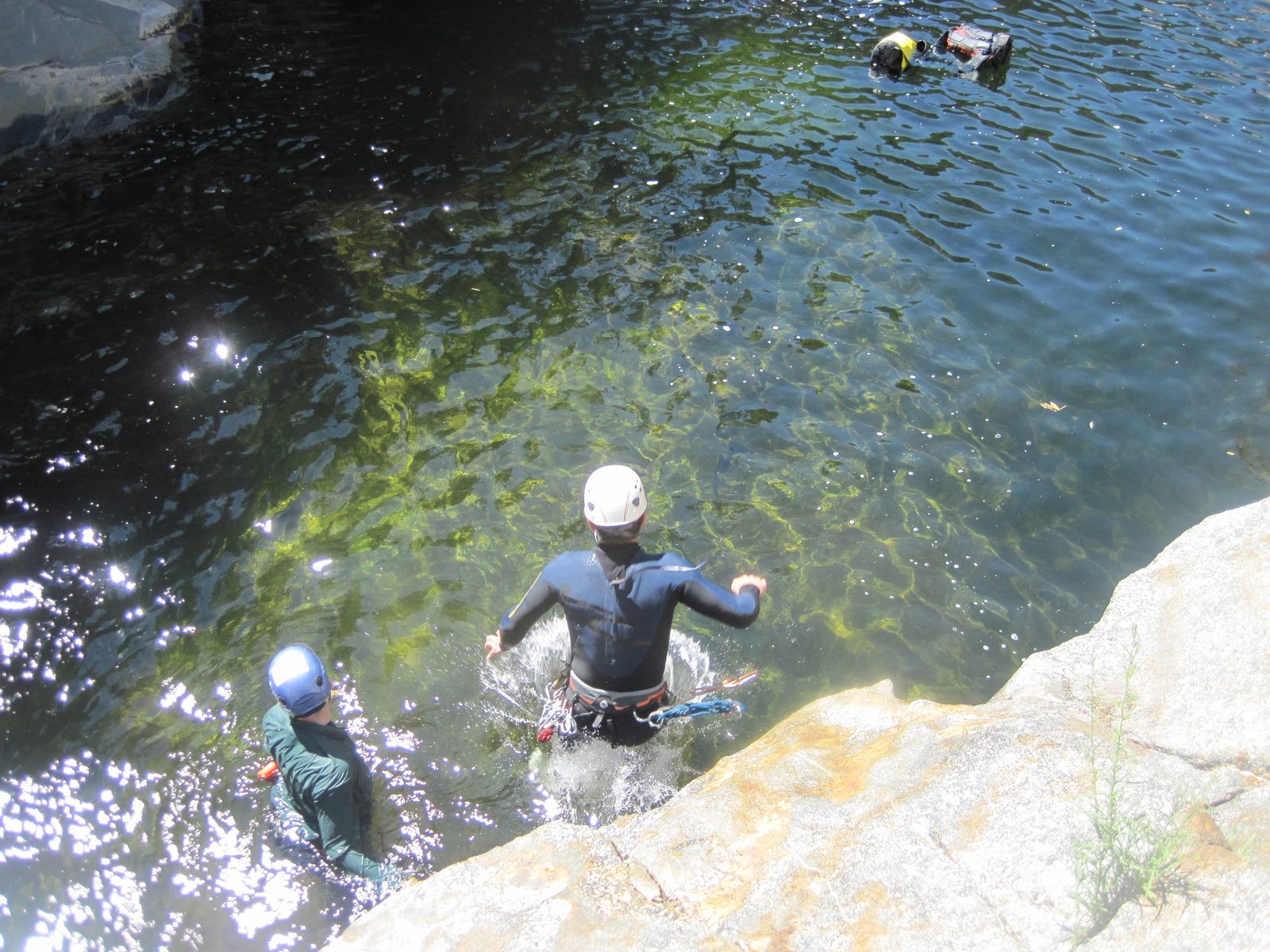 Joel braces for the inevitable splash.