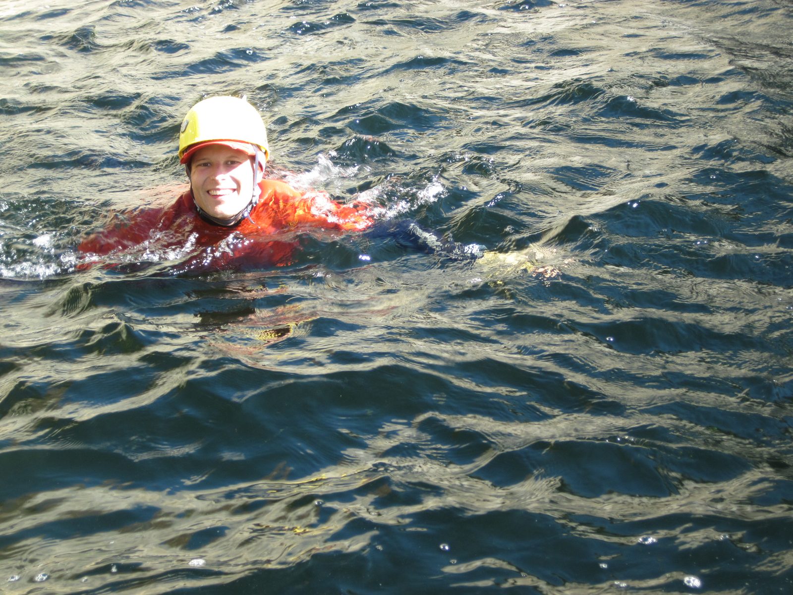 Swimming back to shore for another round.