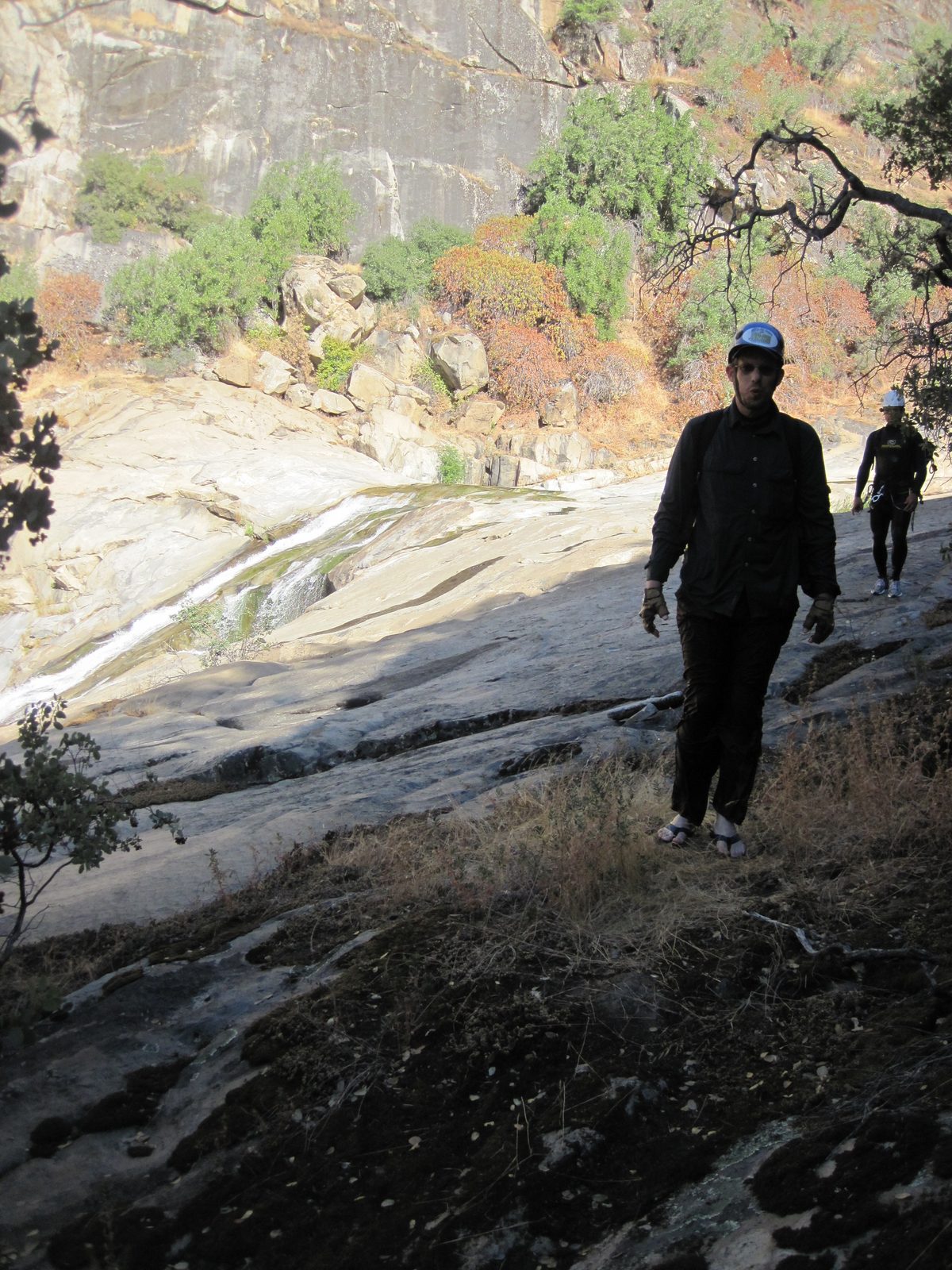 At this point we had to skirt a 250 foot waterfall by using a social trail through the woods.