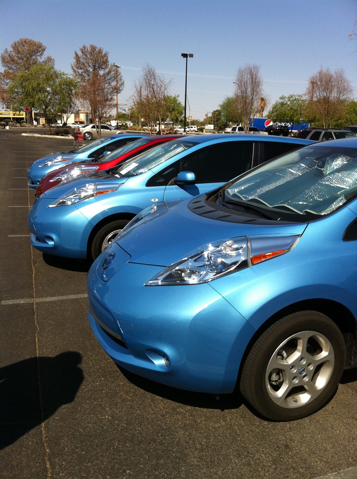 At the LEAF owners gathering on Saturday morning, there were a lot of blue cars, even more red...