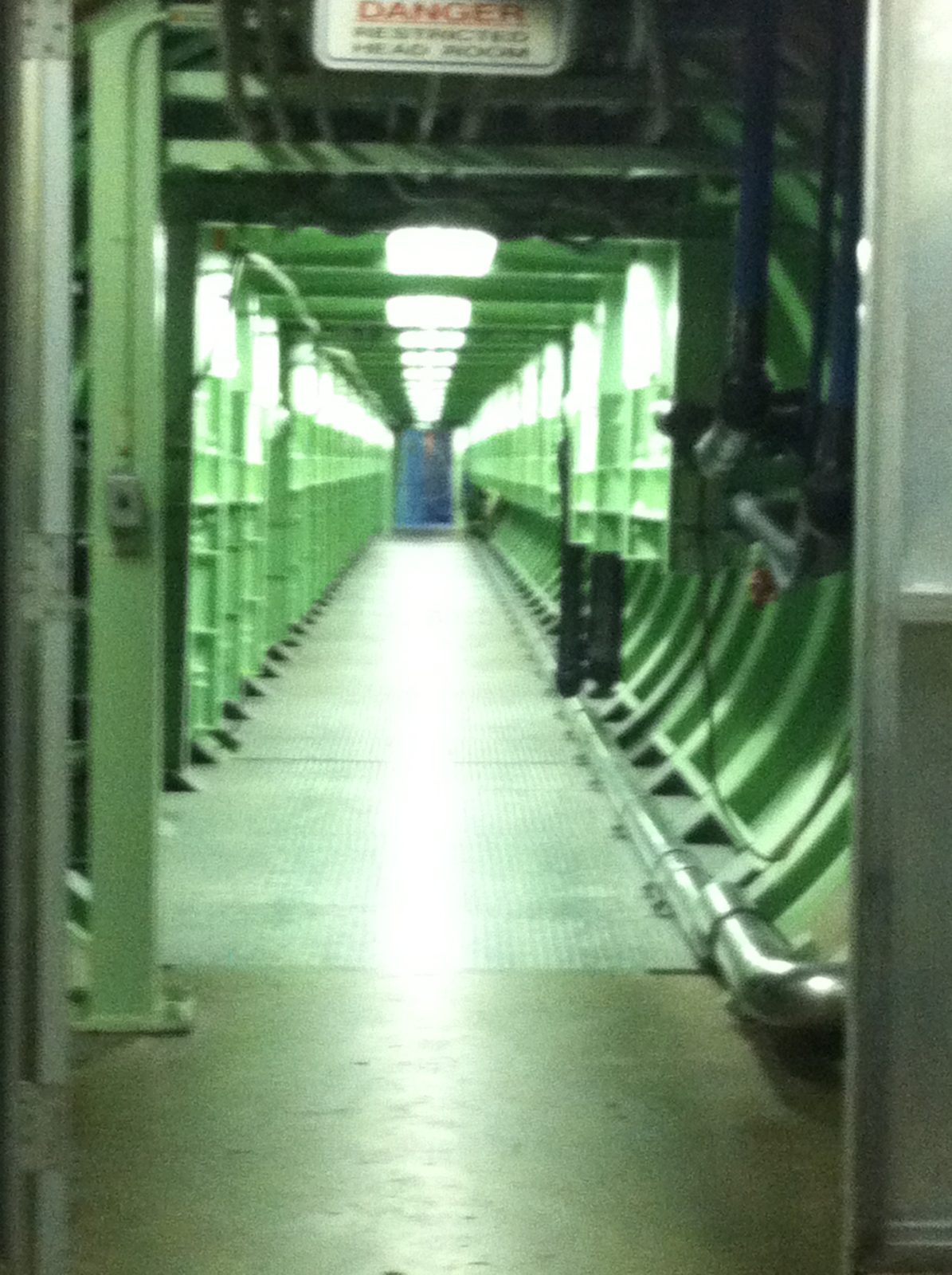 Long hallway connecting the control room from the missile chamber.
