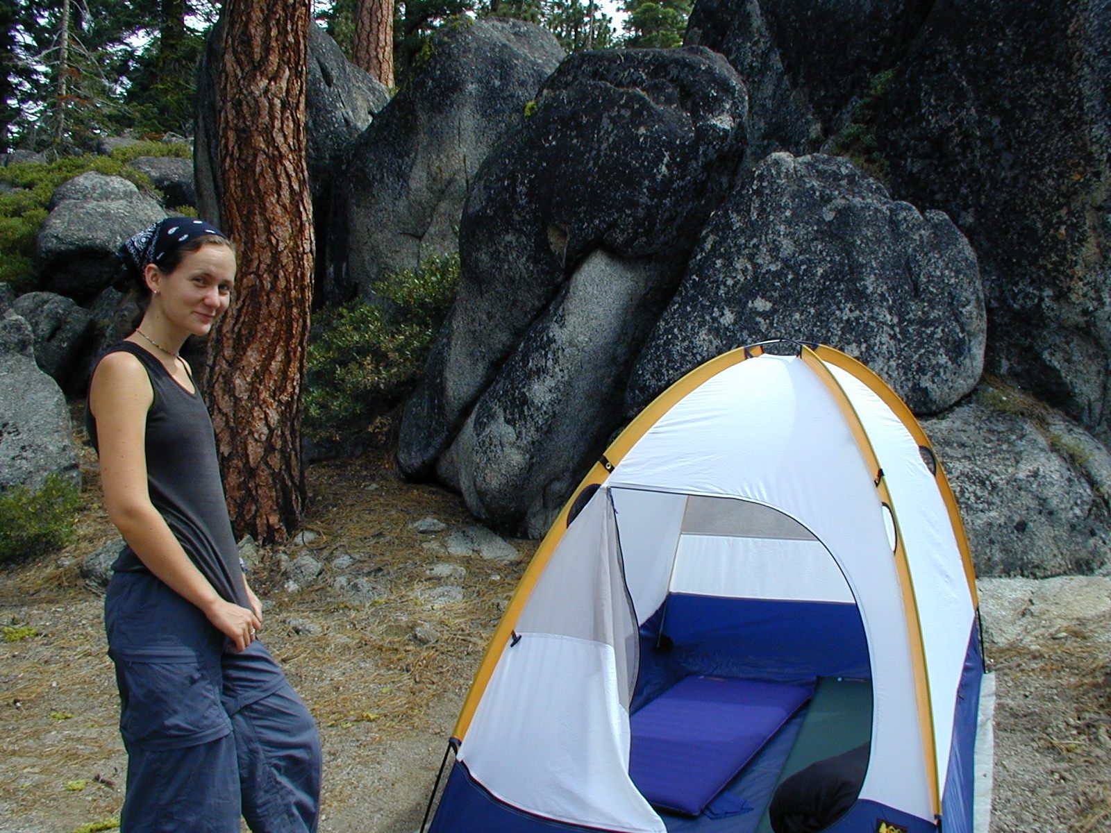 Wow, the tent looked so shiny and white and clean back then.
