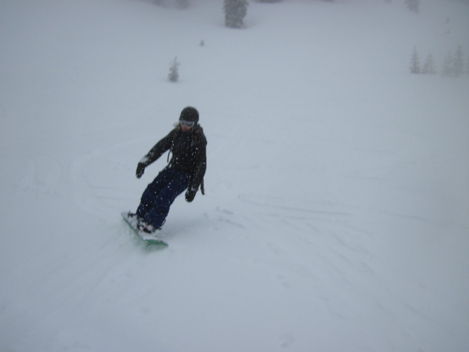 Julie, my carpool partner, rides down on the second or maybe third lap of this hill.