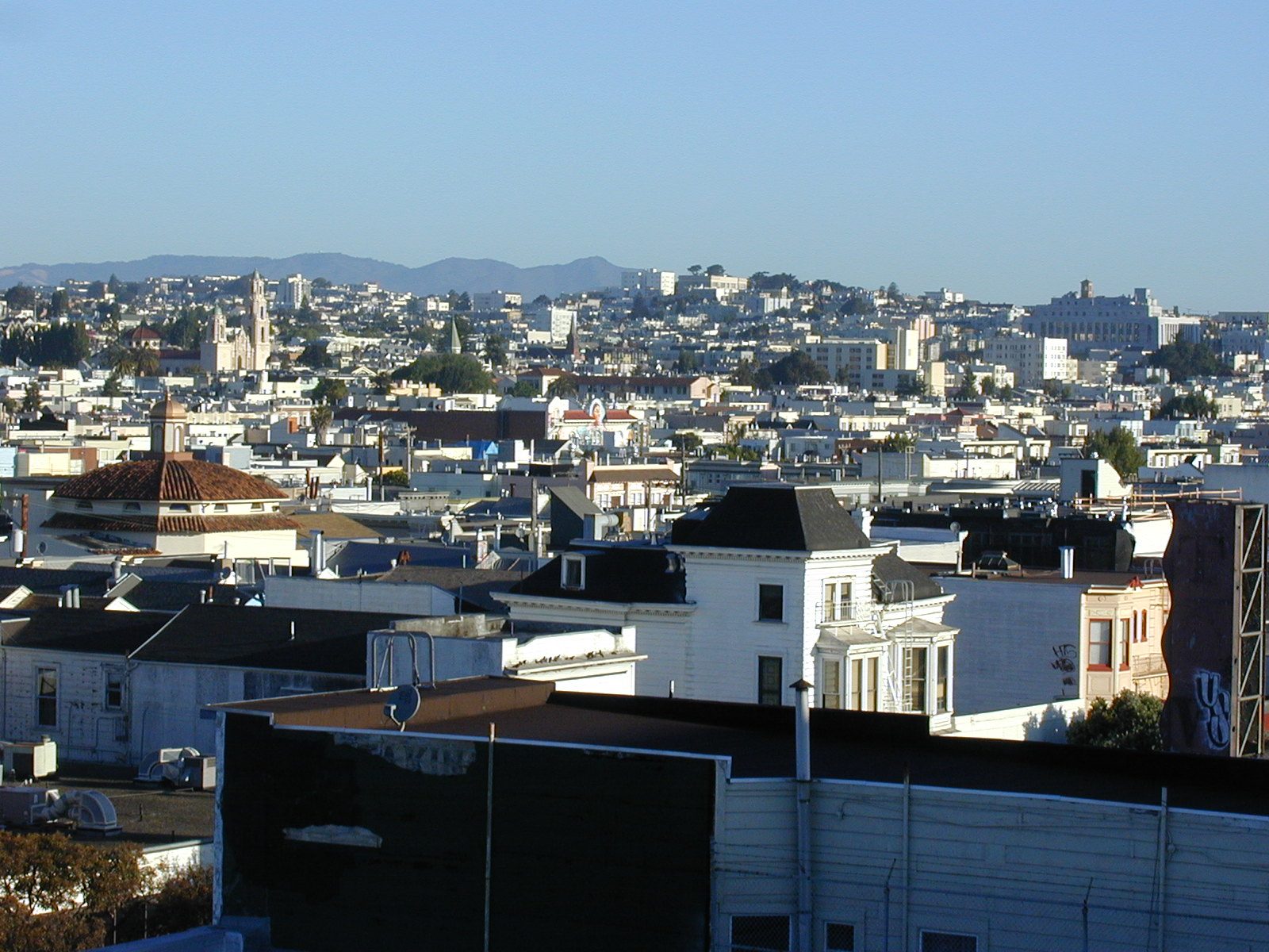 7 am, Thursday morning.  View from my bedroom.  San Francisco mint at right in the distance. ...