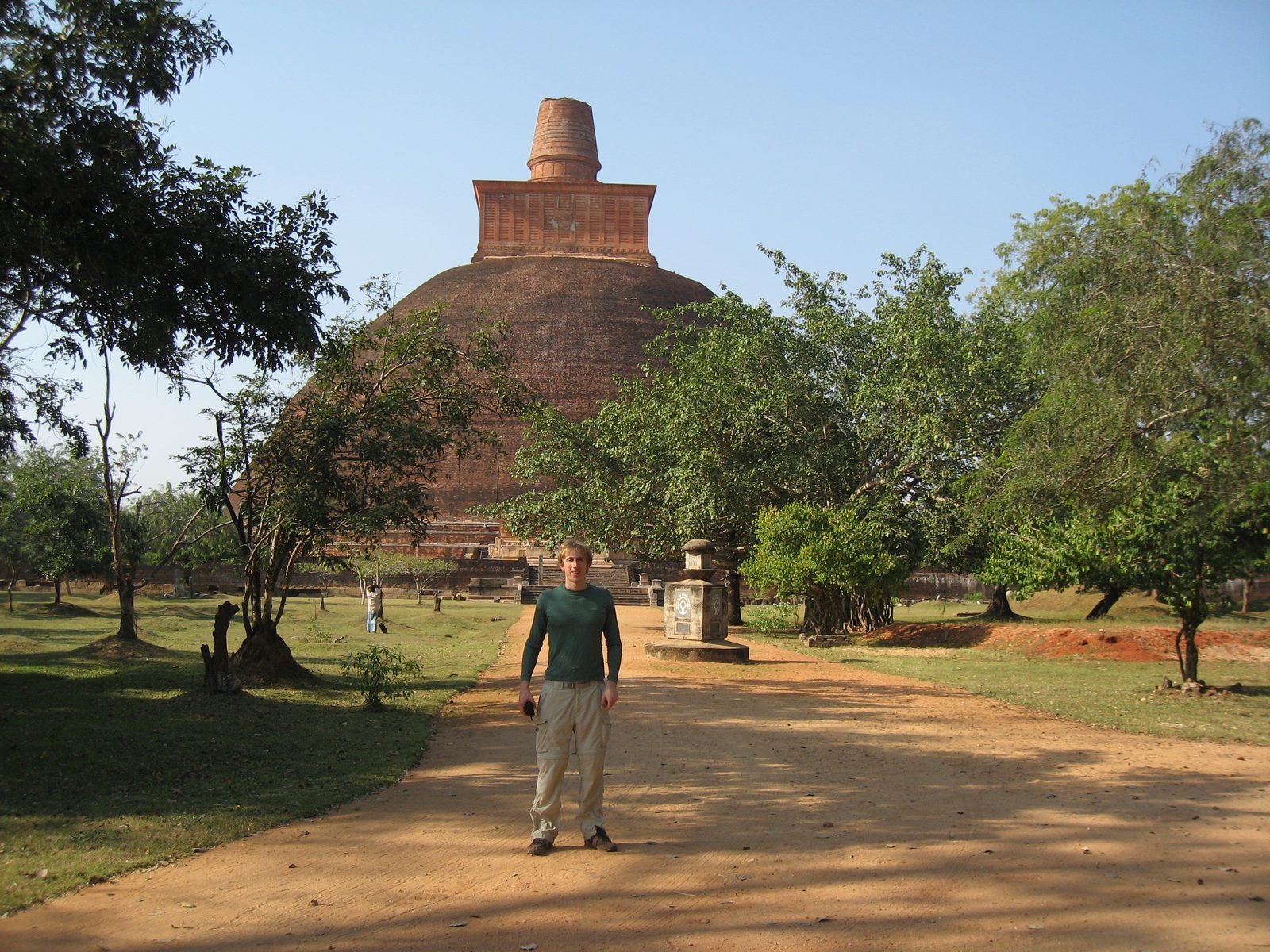 Trevor posing in front of some ruin at Anuradhapura.