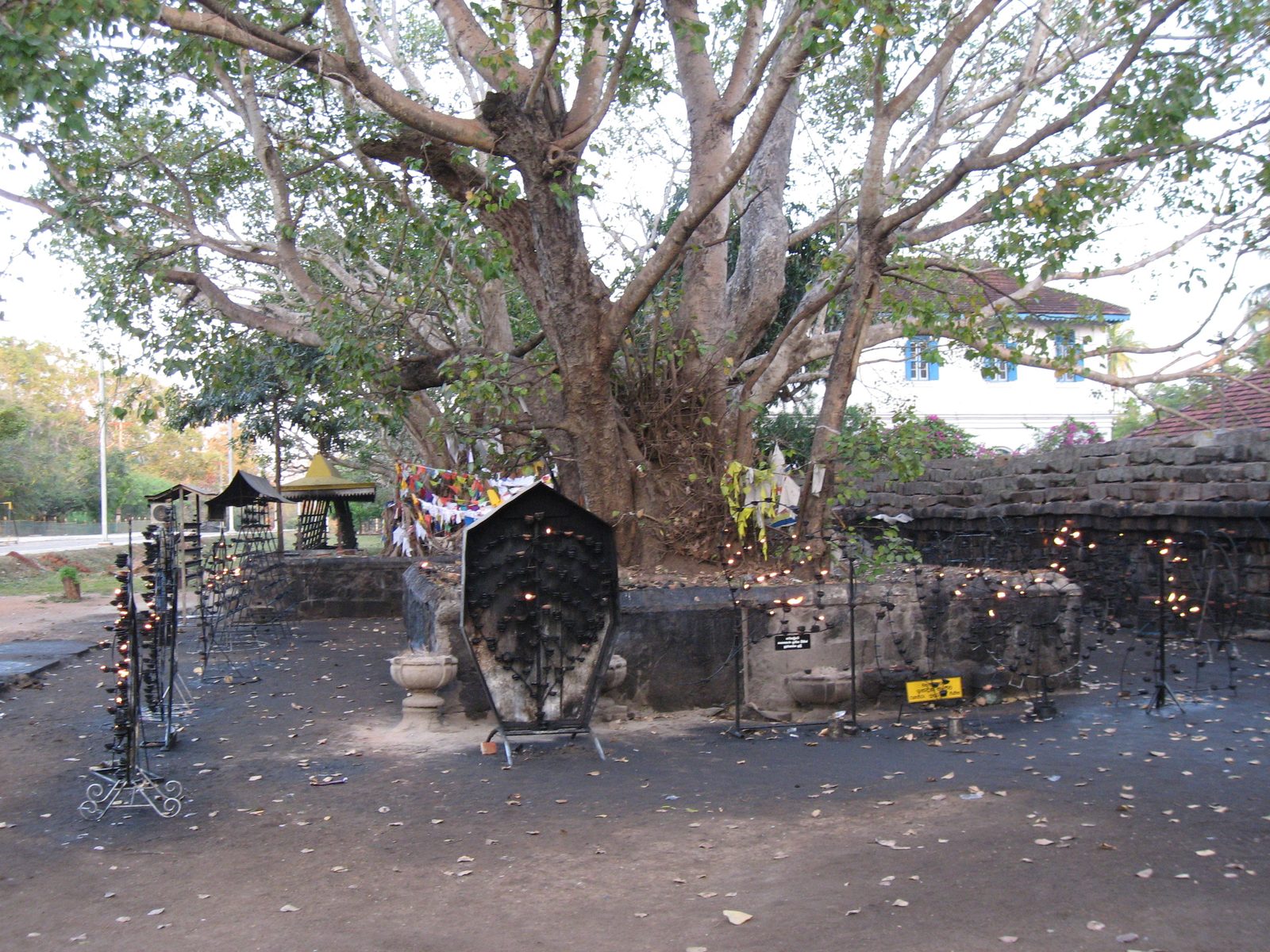 No, there wasn't a fire.  Just the soot of countless devotional candles.
