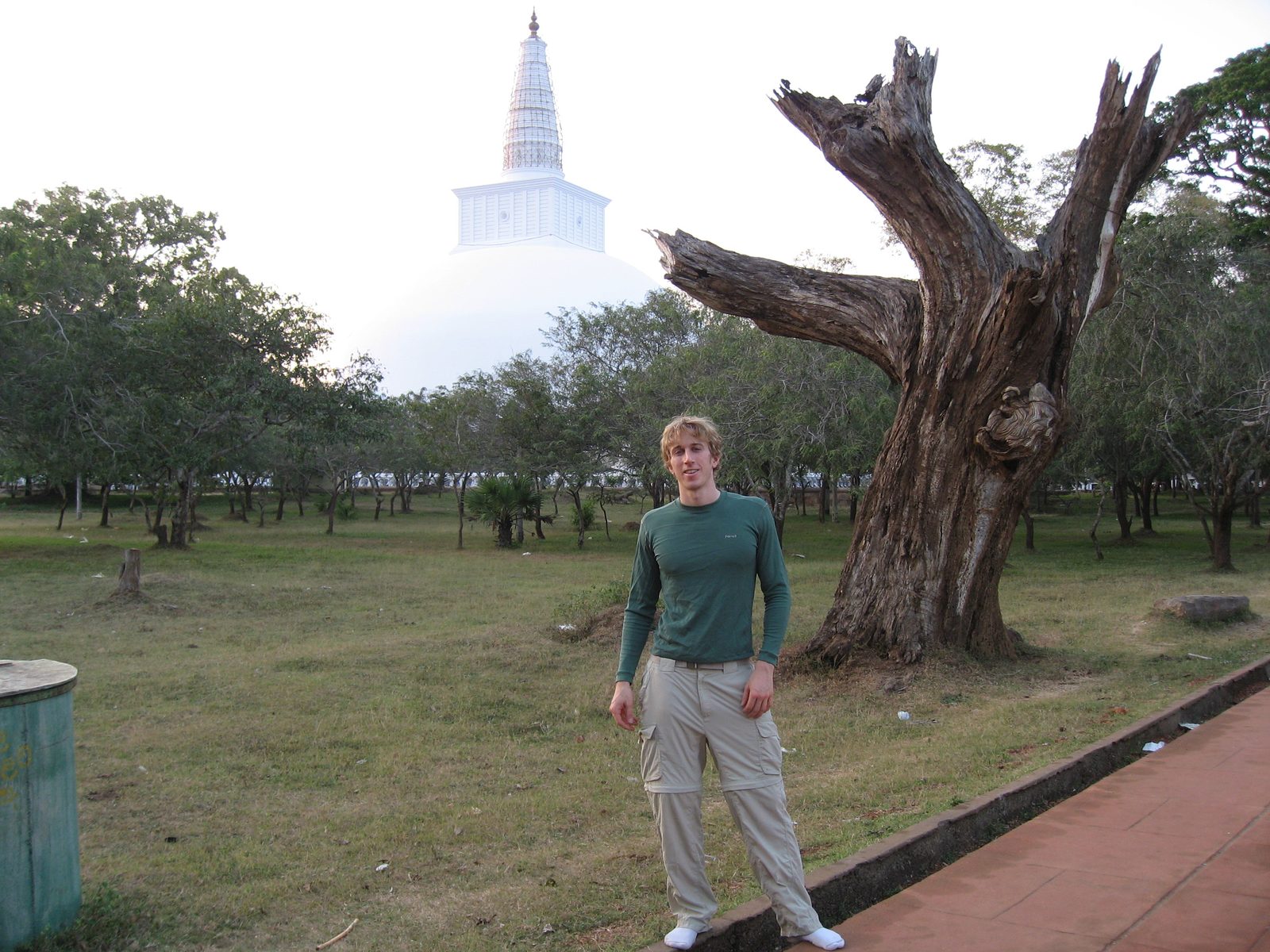 Trevor at Anuradhapura with Ruwanwelisaya stupa in the background.
