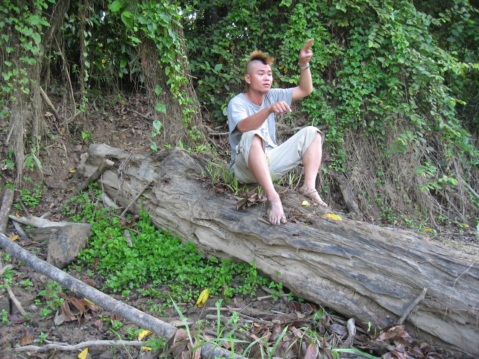 Our guide tells us about orangutans and how rare they are to see.