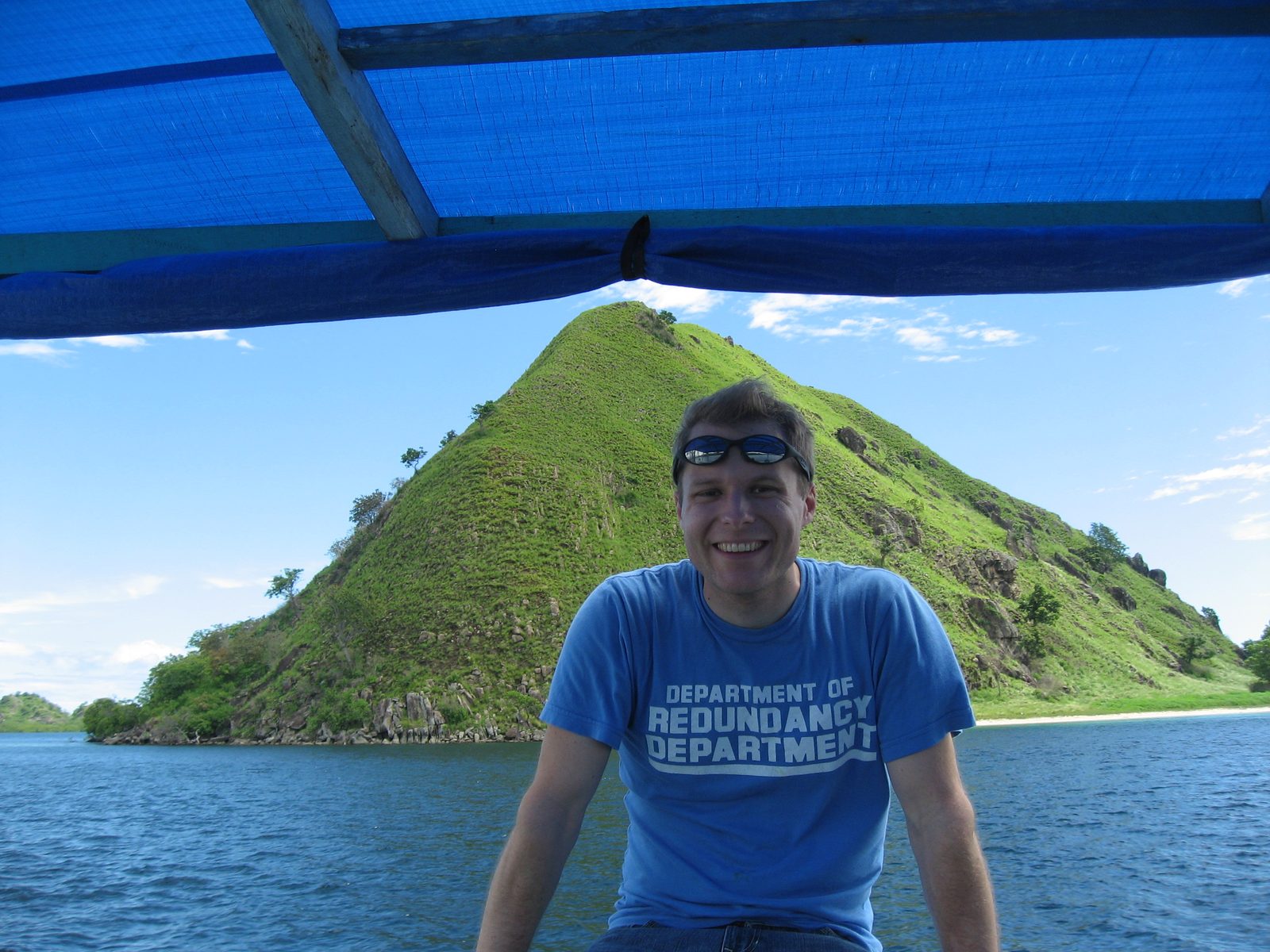 John and one of Indonesia's 17,xxx islands, enroute to Rinca island.