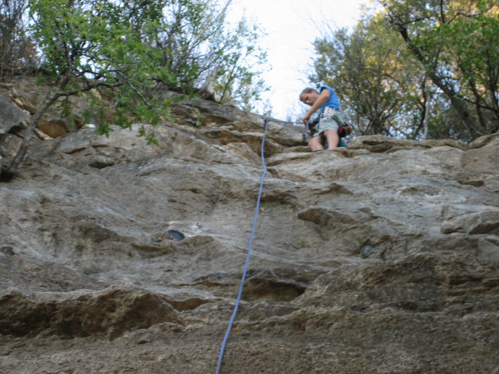 John, getting ready to rappel.