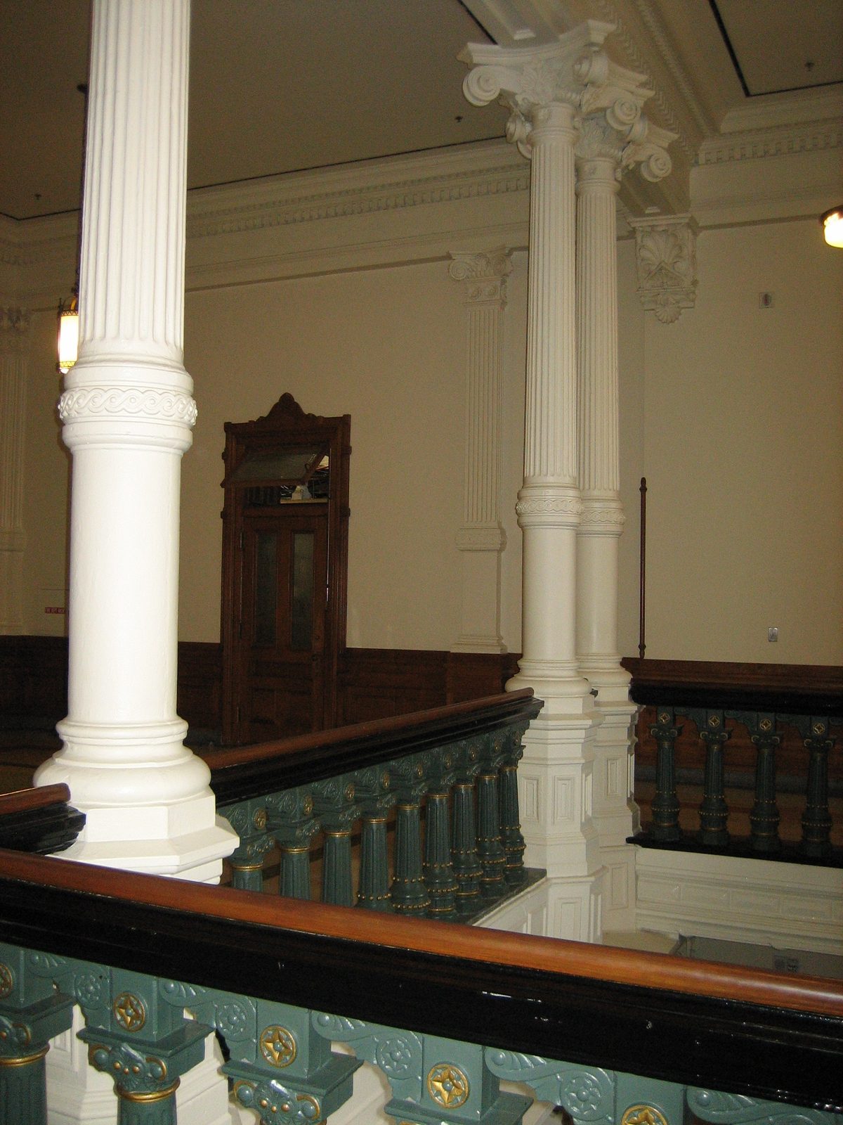Interior staircase.  Note the gold stars.  Catherine thought there ought to be a prize for...