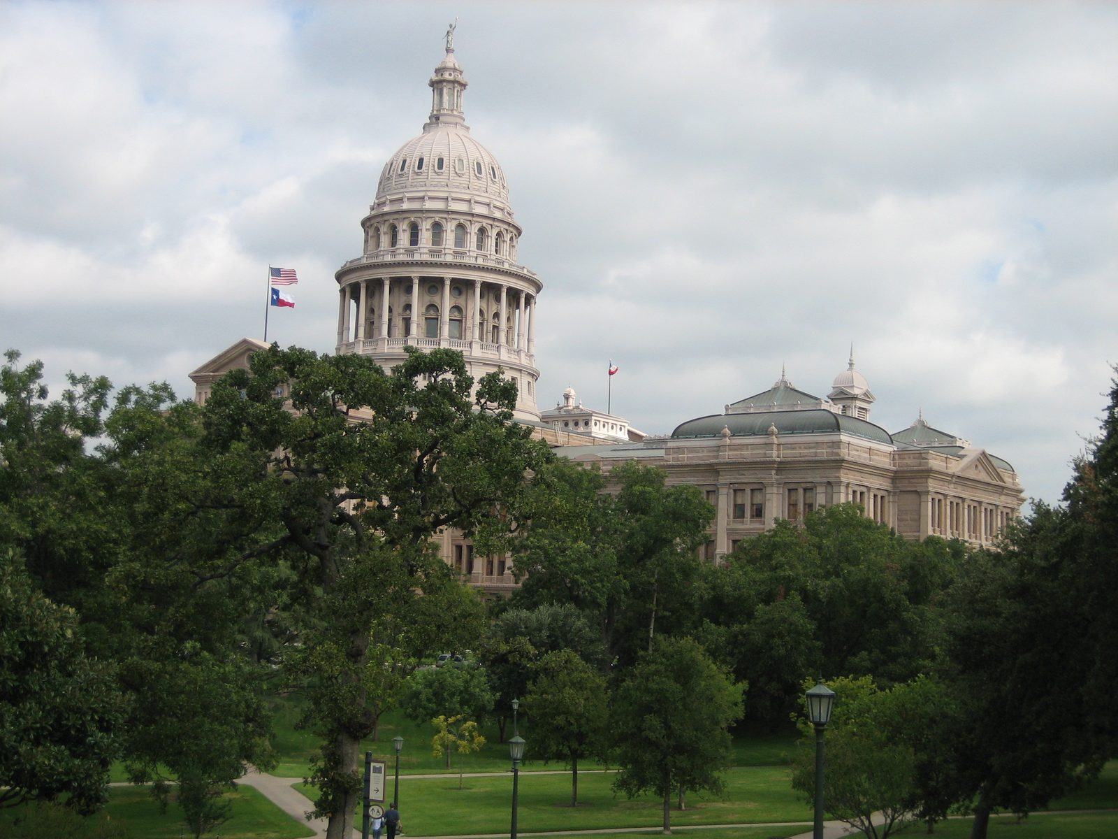 Texas Capitol viewed from the southeast.  Note Texas State flag at left.  Here I also learned...