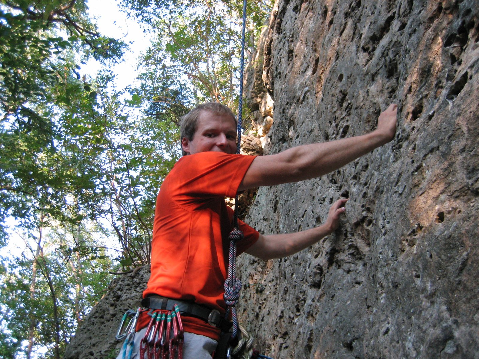John starting the final ascent at the Hospital.
