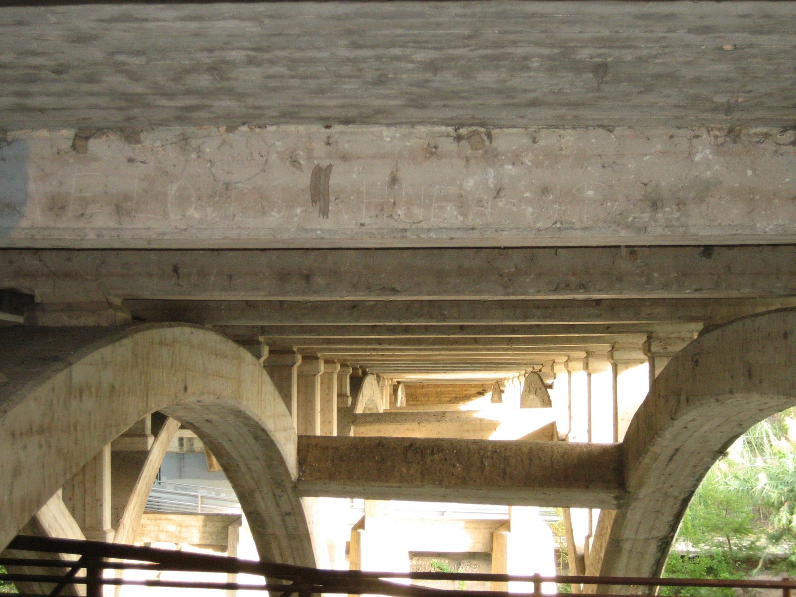 Under the bridge.
