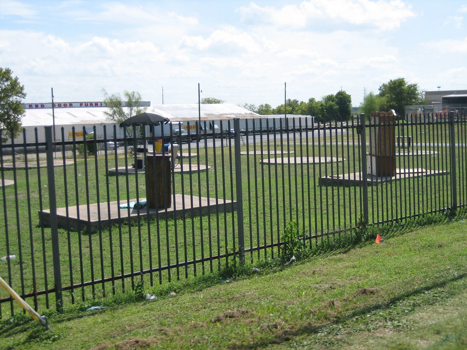 A field of furniture for sale.