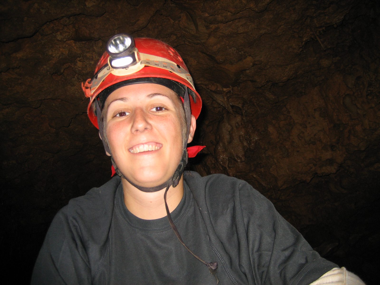 Catherine in the cave.