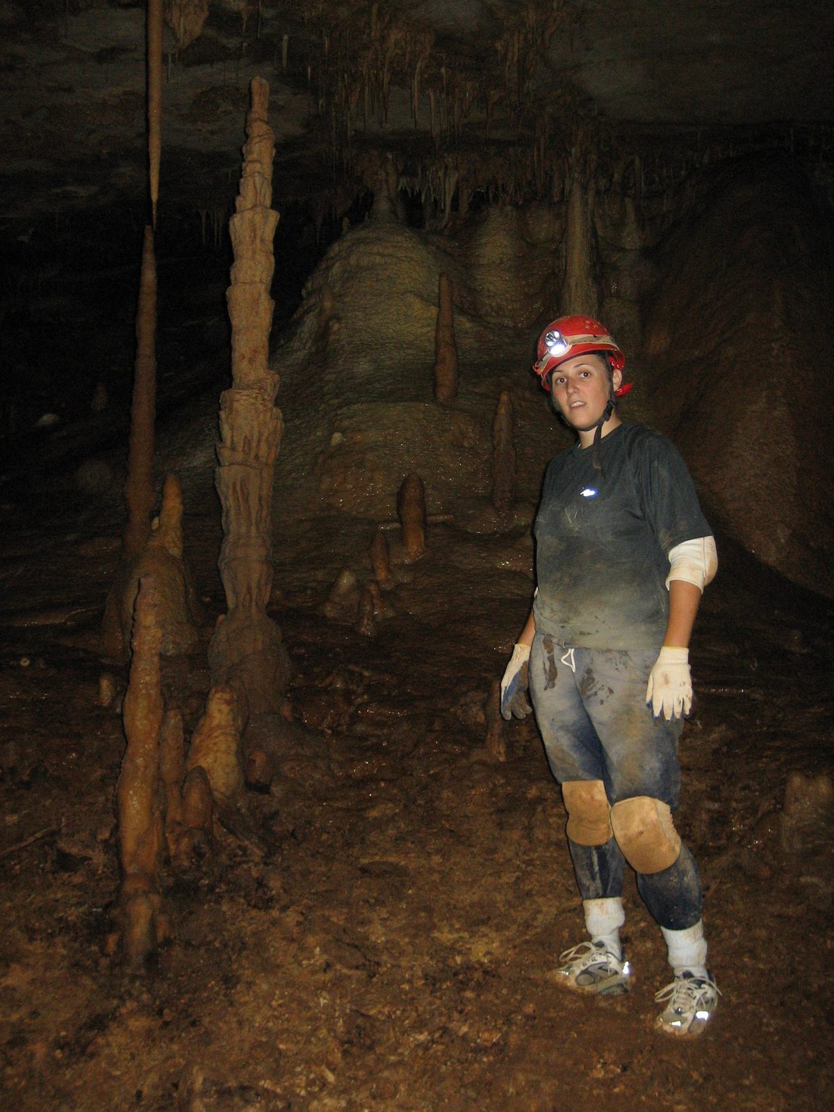Catherine, weird huge formations, and lots of cave dust.
