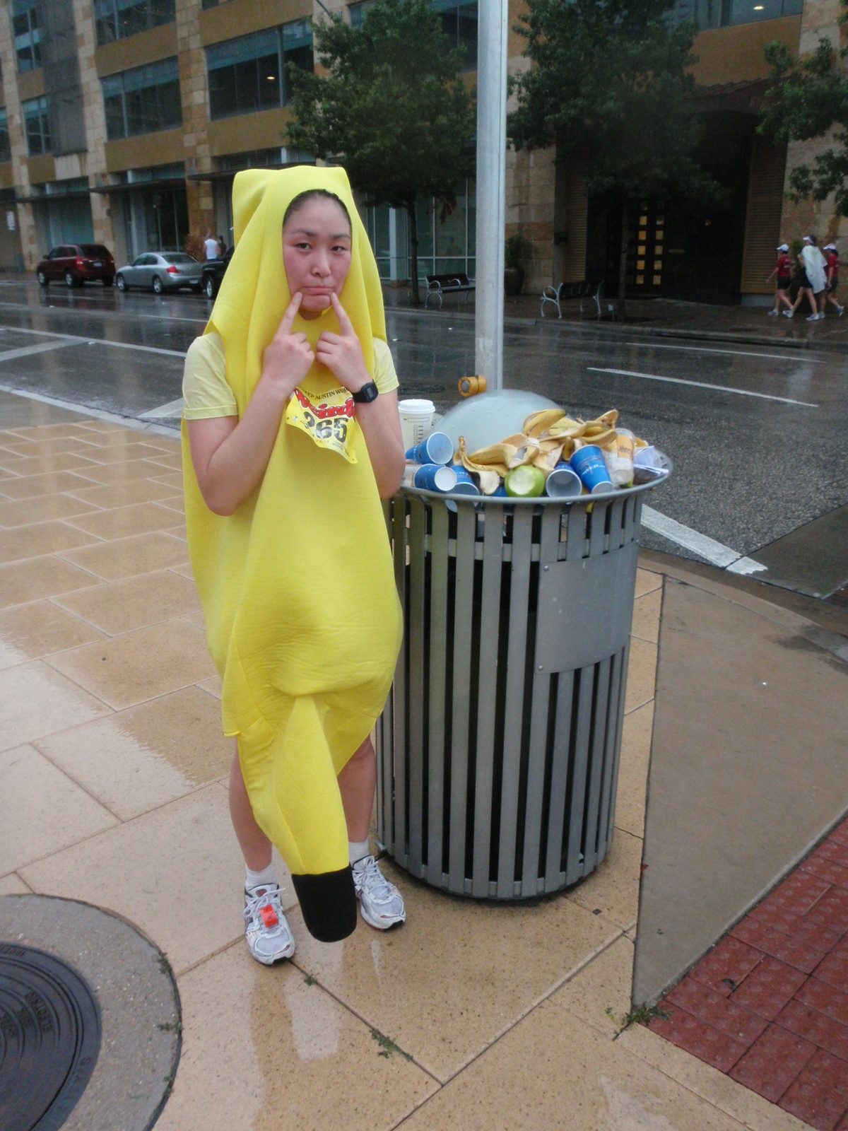 The banana sheds a tear for her fallen comrades.