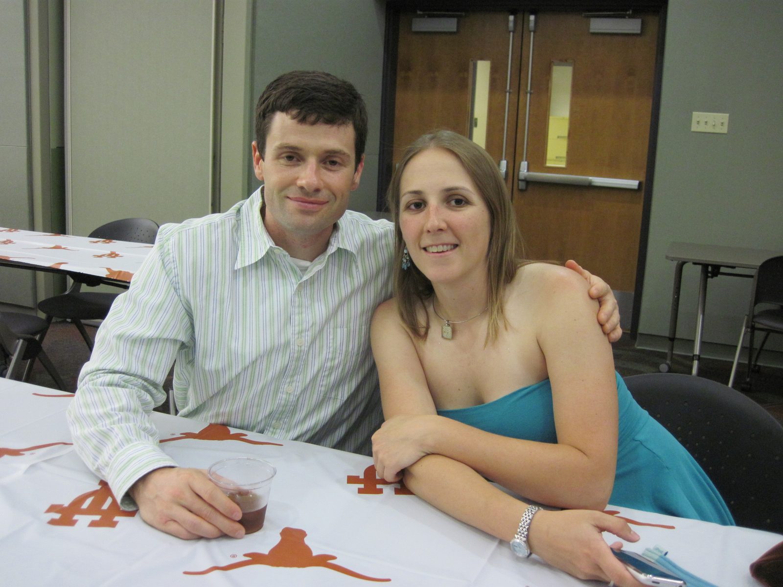 Jay and Catherine at the Civil Engineering Graduation reception in the basement of the School of Nursing.