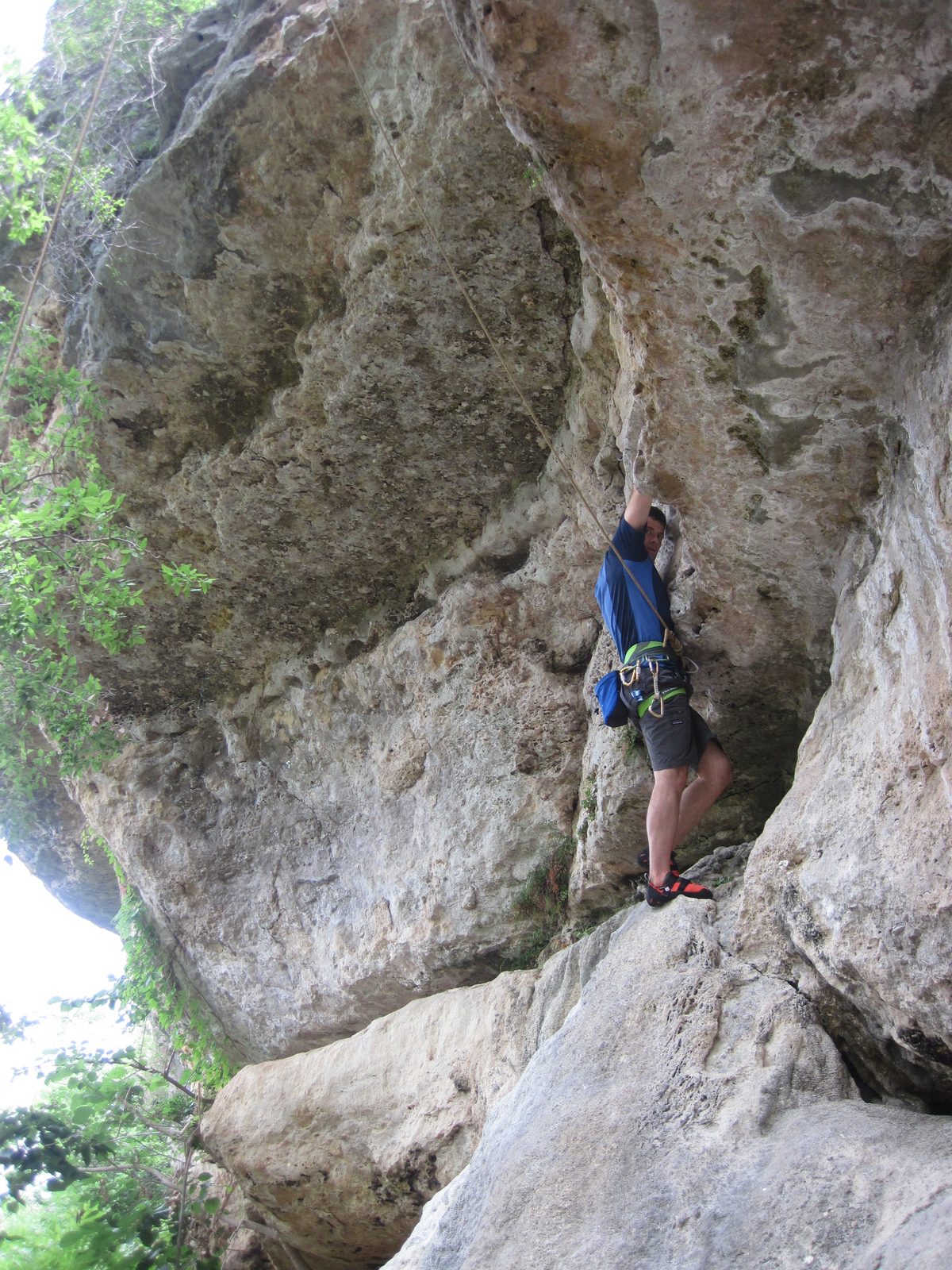 Jay climbing T-Roofic.