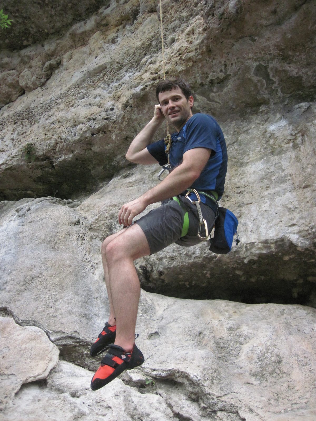 Jay, with his fancy new Anasazi climbing shoes.