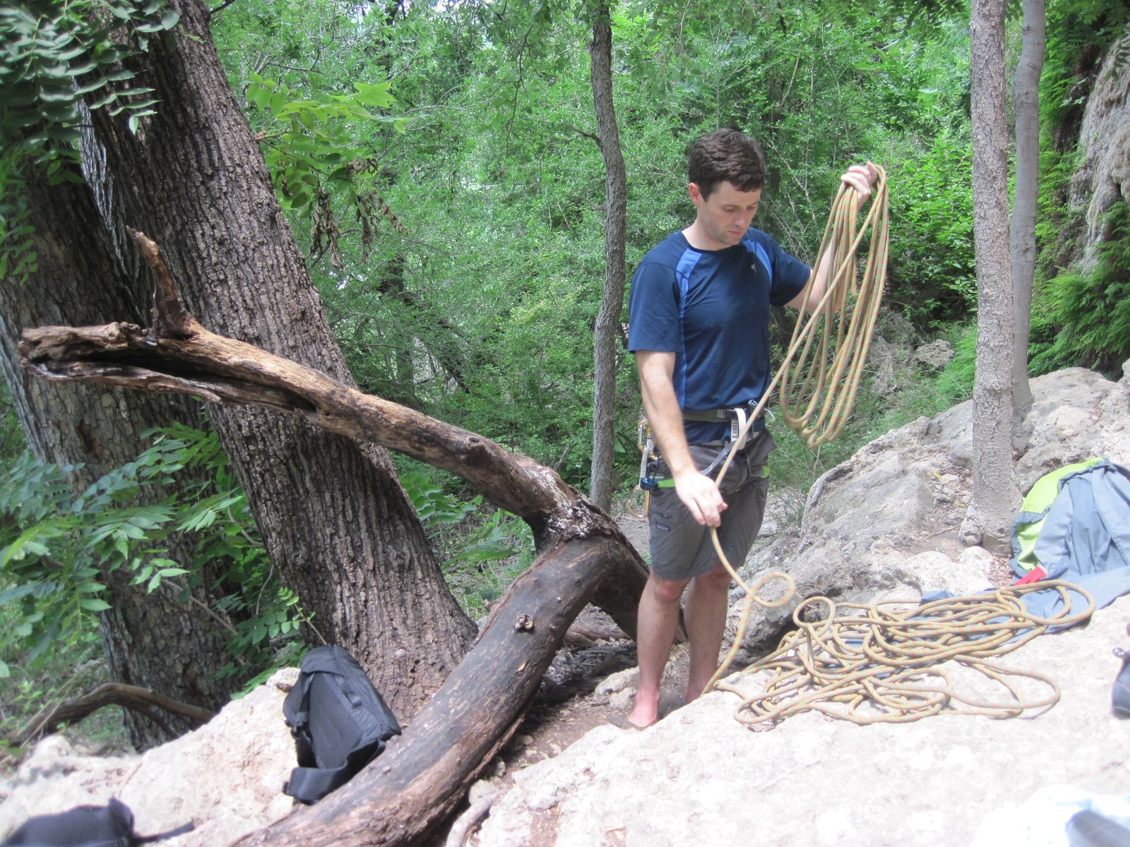 Jay, packing up the rope.