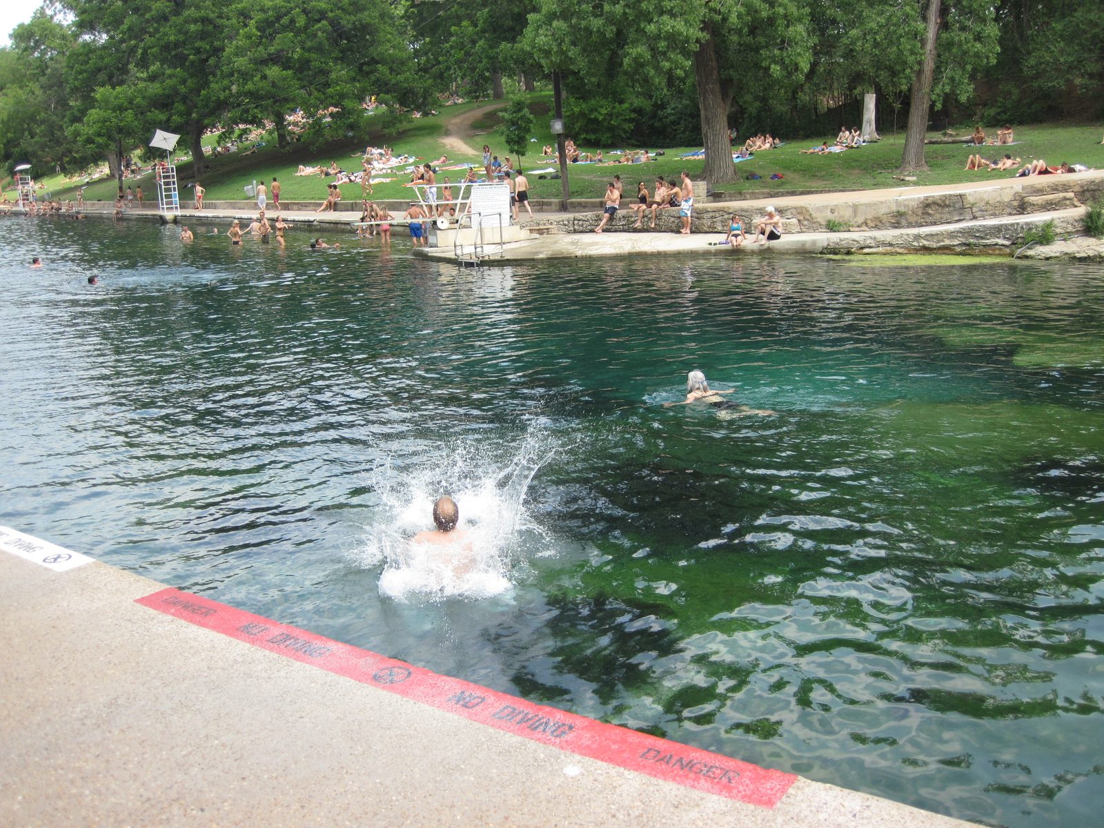 John, jumping in Barton Springs pool.