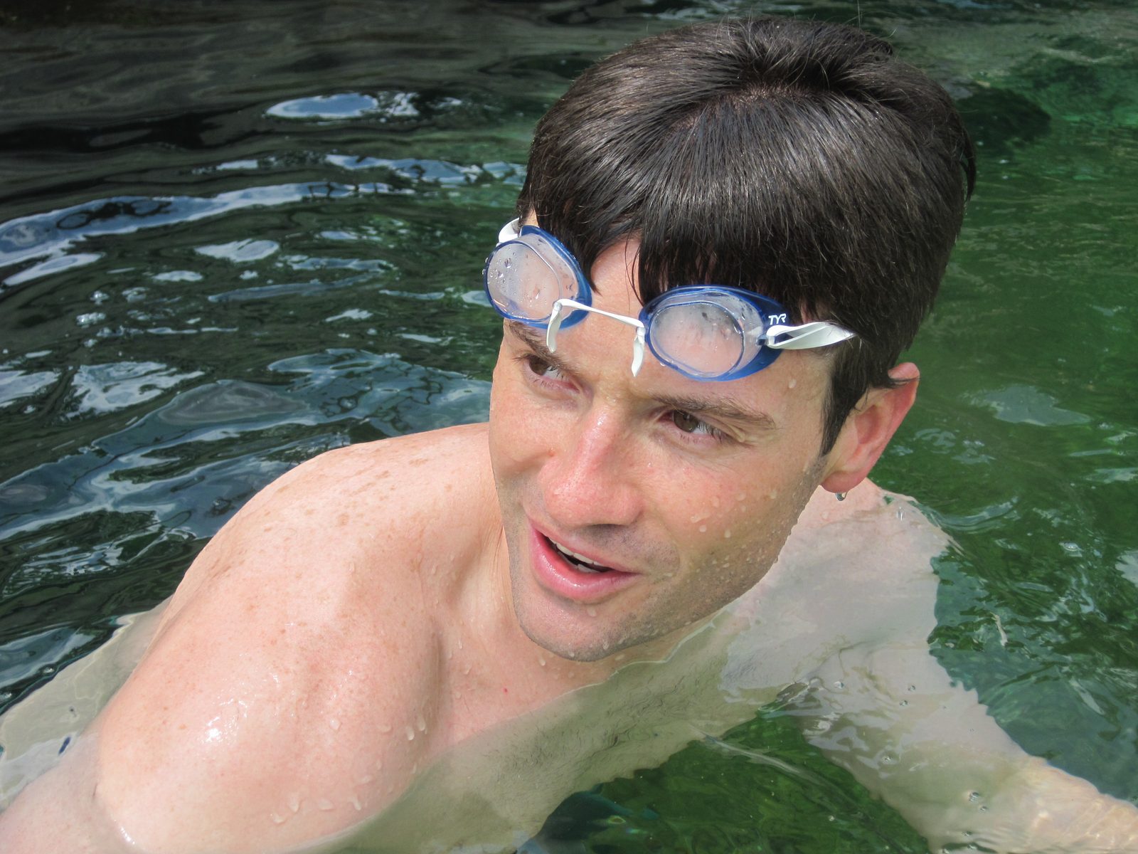 Jay, swimming.