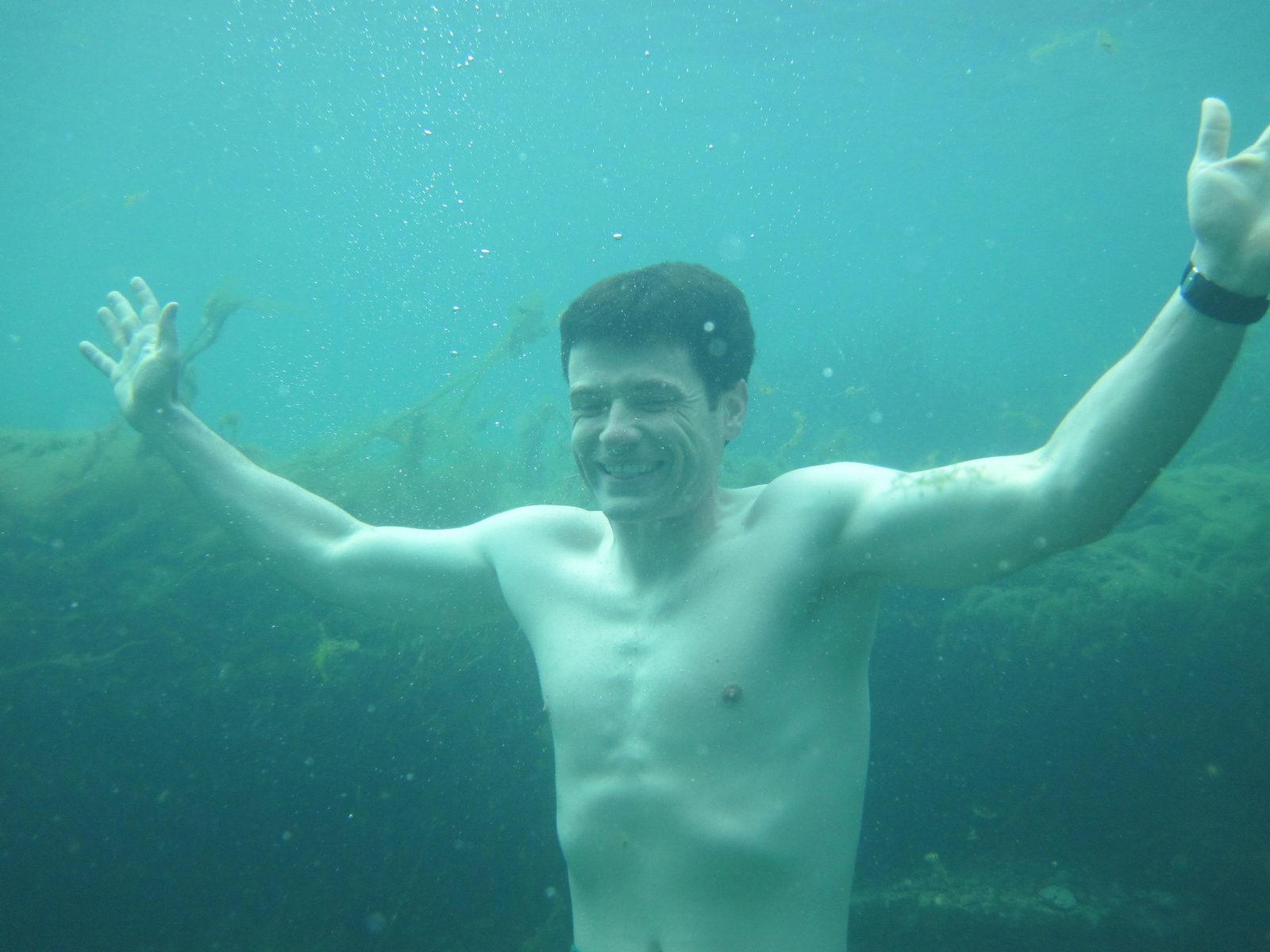 Jay, underwater.