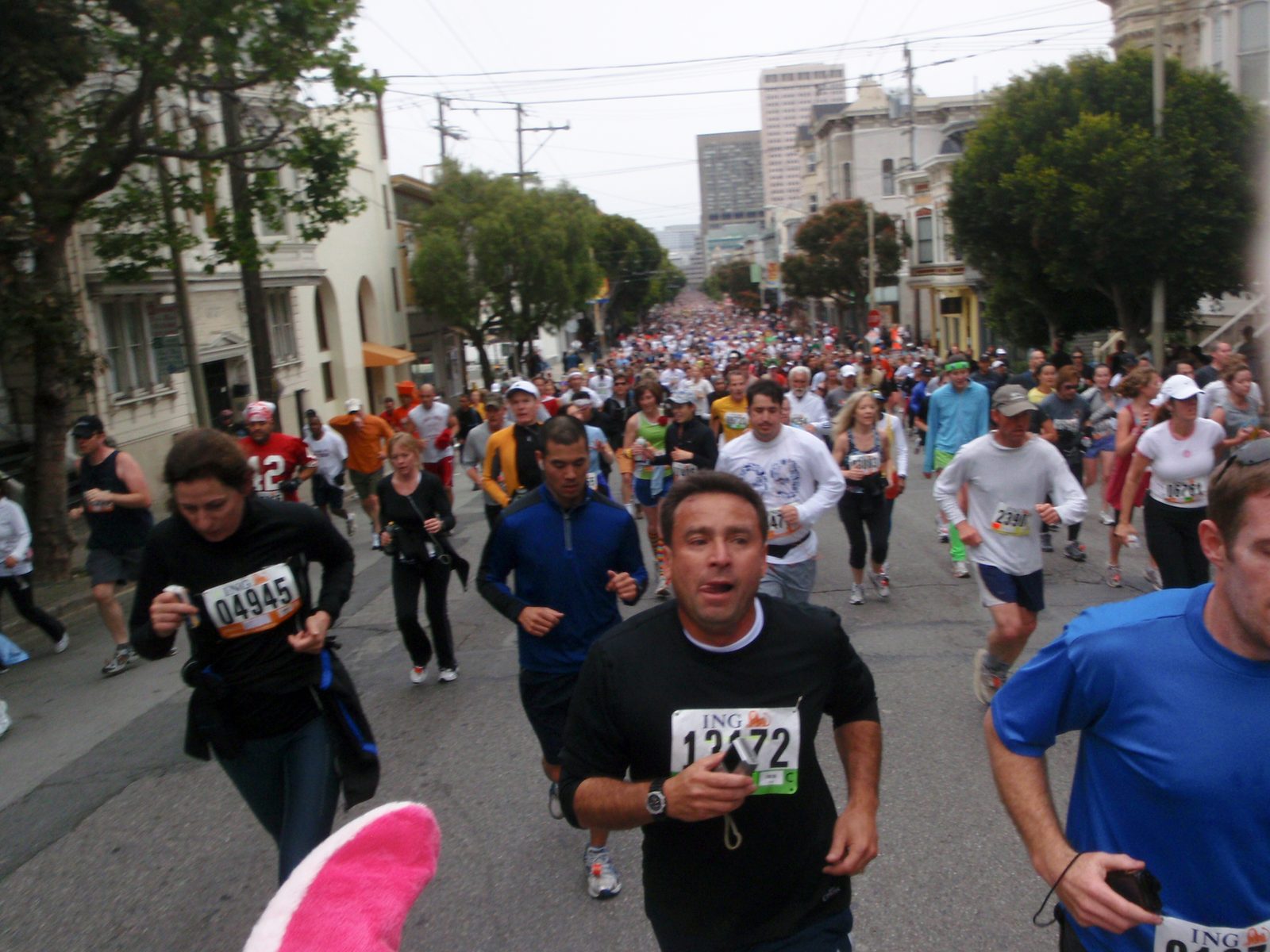 Looking backwards as I start up the Hayes St. Hill, which is the biggest vertical gain on the...