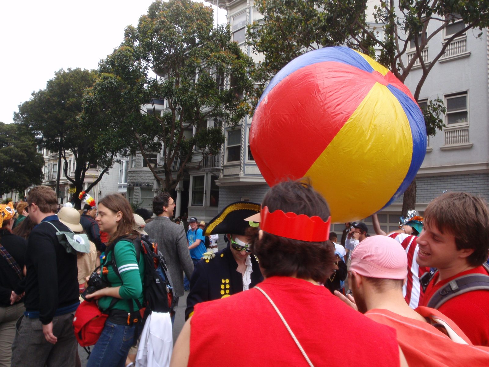 Someone had the largest beach ball I've ever seen.