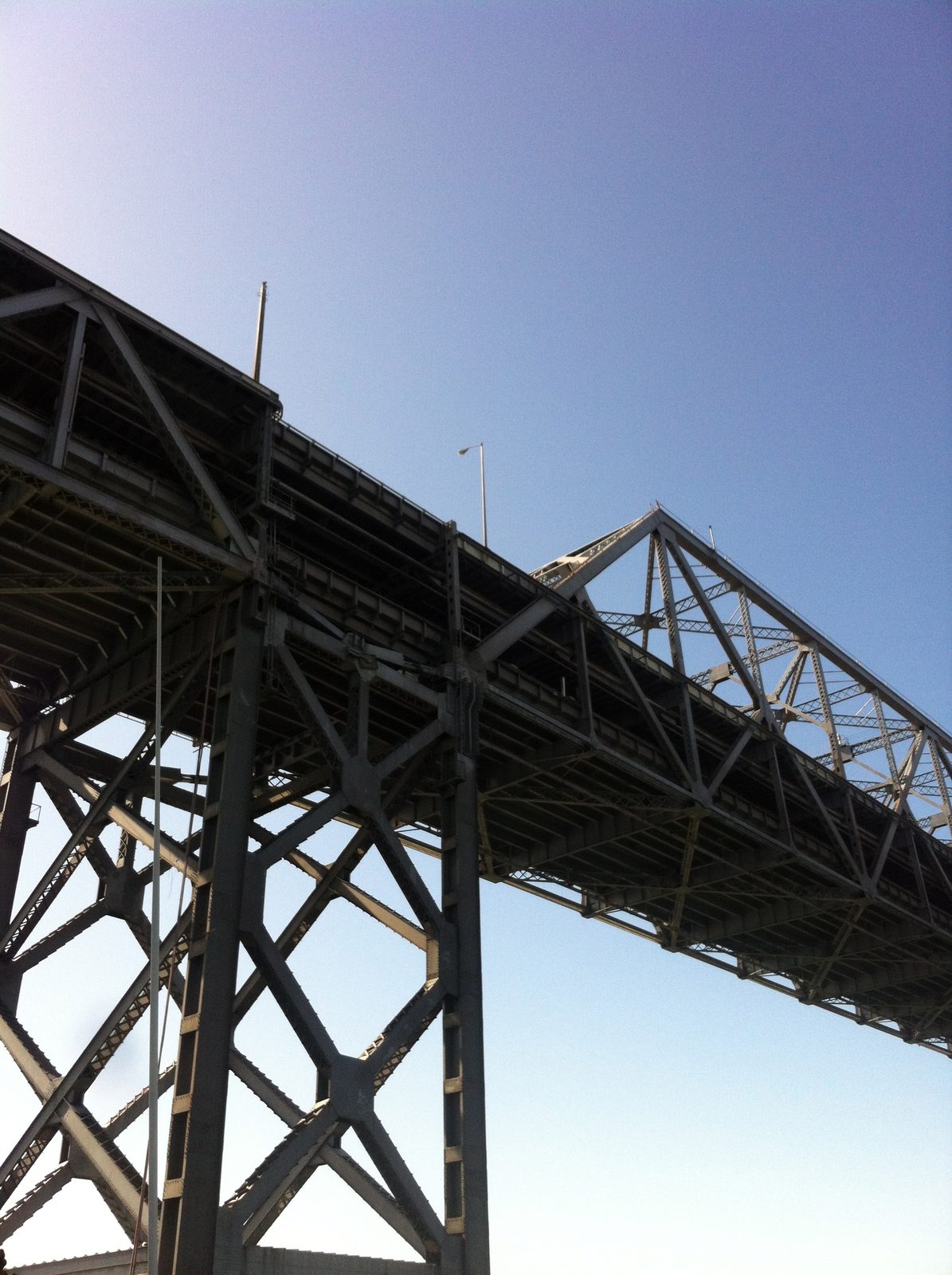 Repaired span of the SF Bay Bridge. If you zoom in and look very closely you may see a metal...