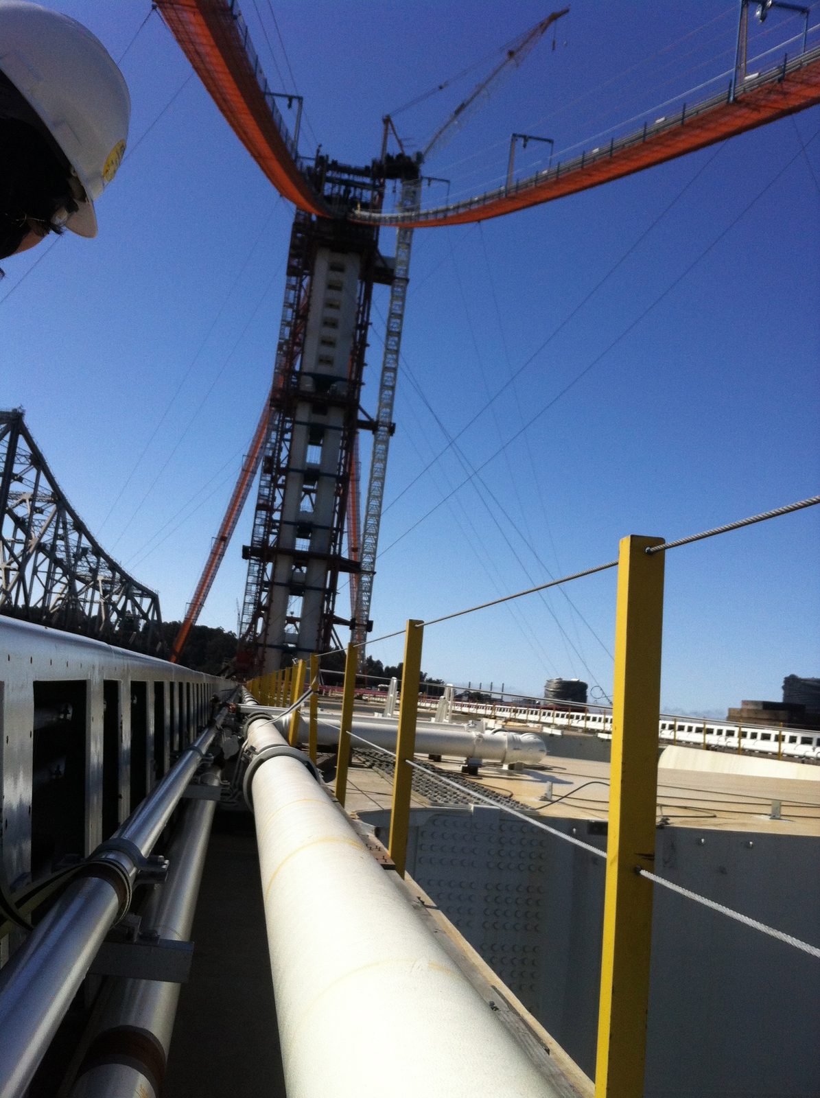 A lot of civil piping runs through the bridge. It seems the bridge has a fairly elaborate fire...