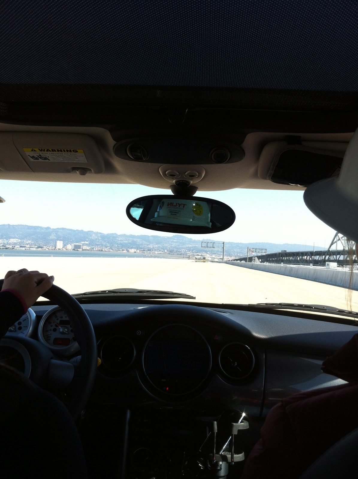 Driving back in the Mini Cooper.