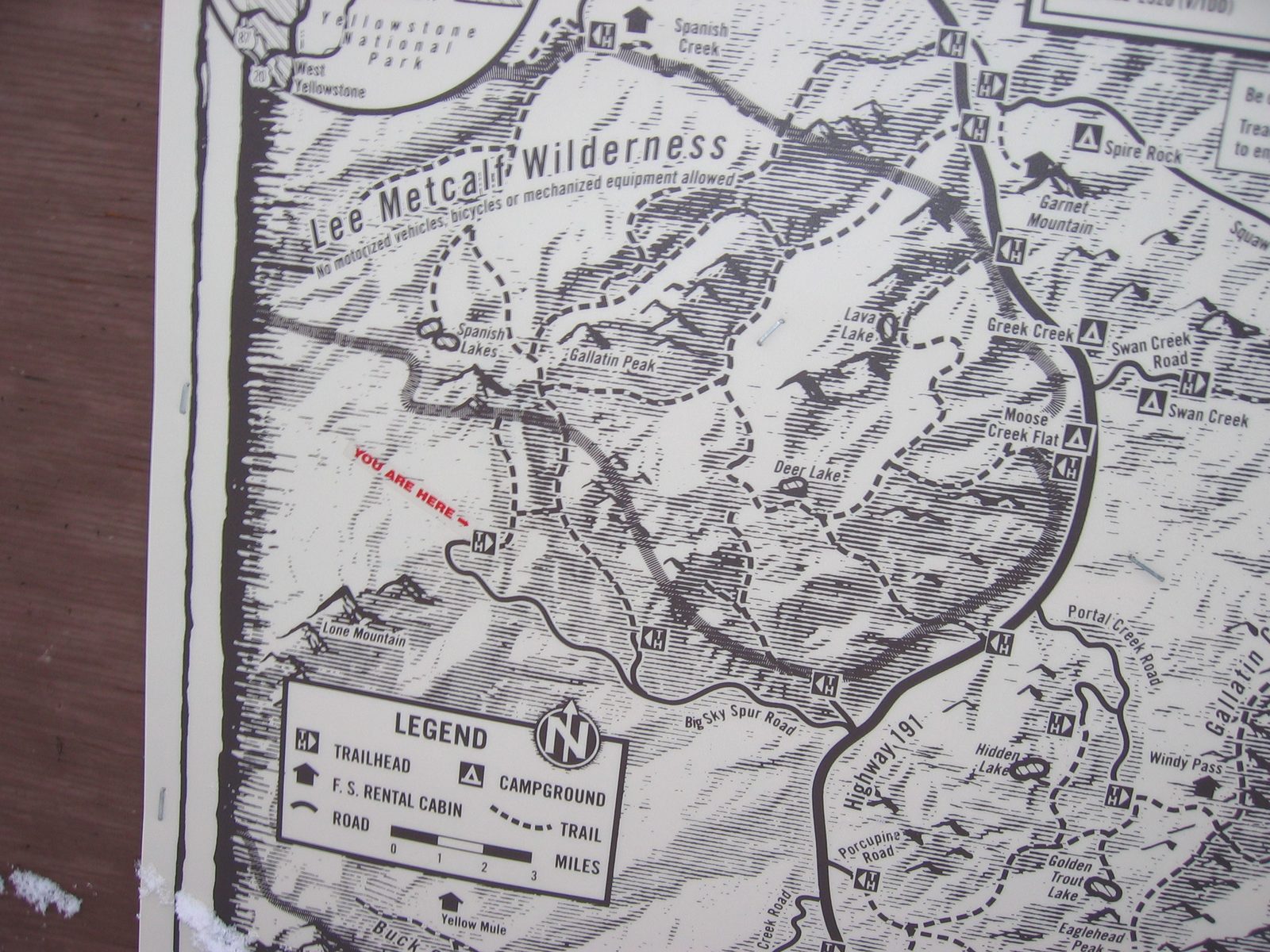 Map of the Lee Metcalf Wilderness near Beehive Peak where we took our snowshoe hike.