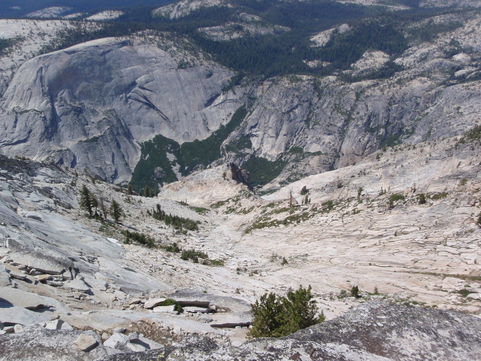 Looking down into Tenaya Canyon from near the top of Cloud's Rest.