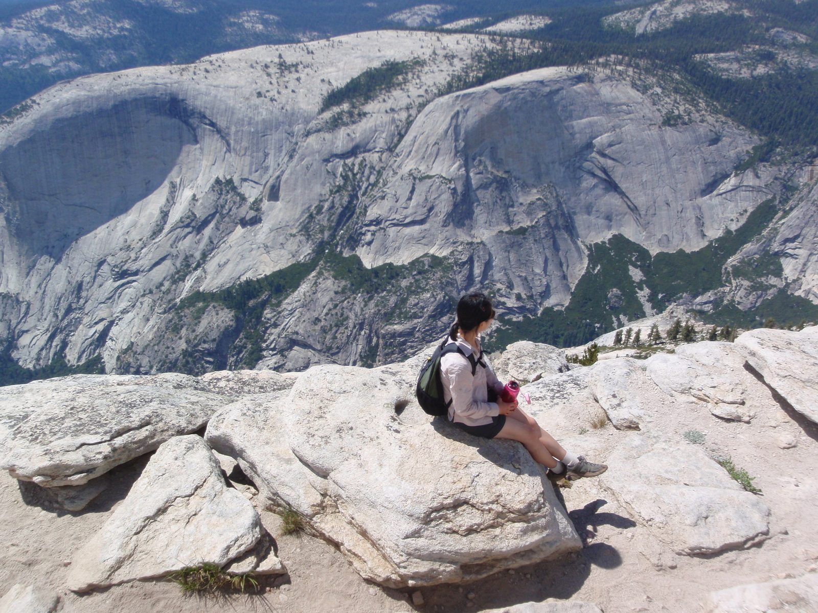 Monica and Tenaya Canyon, 5,000 feet down.