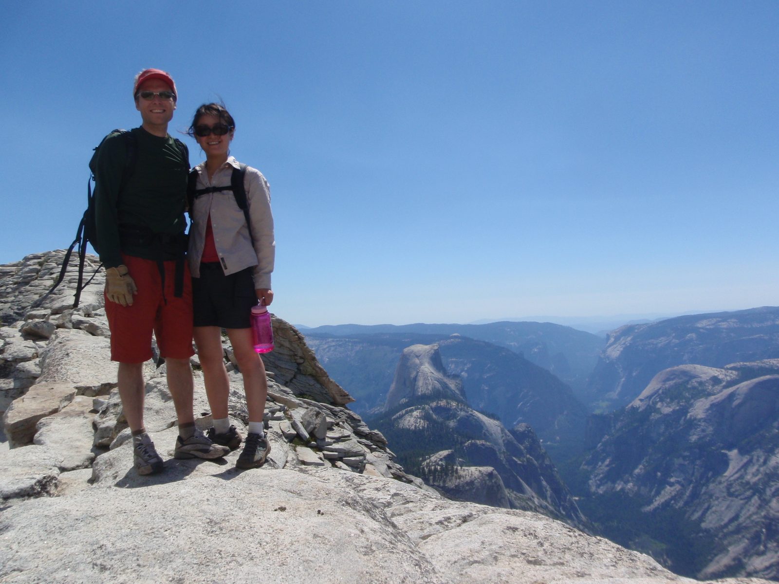 We got someone to take our picture, with Half Dome in the background.