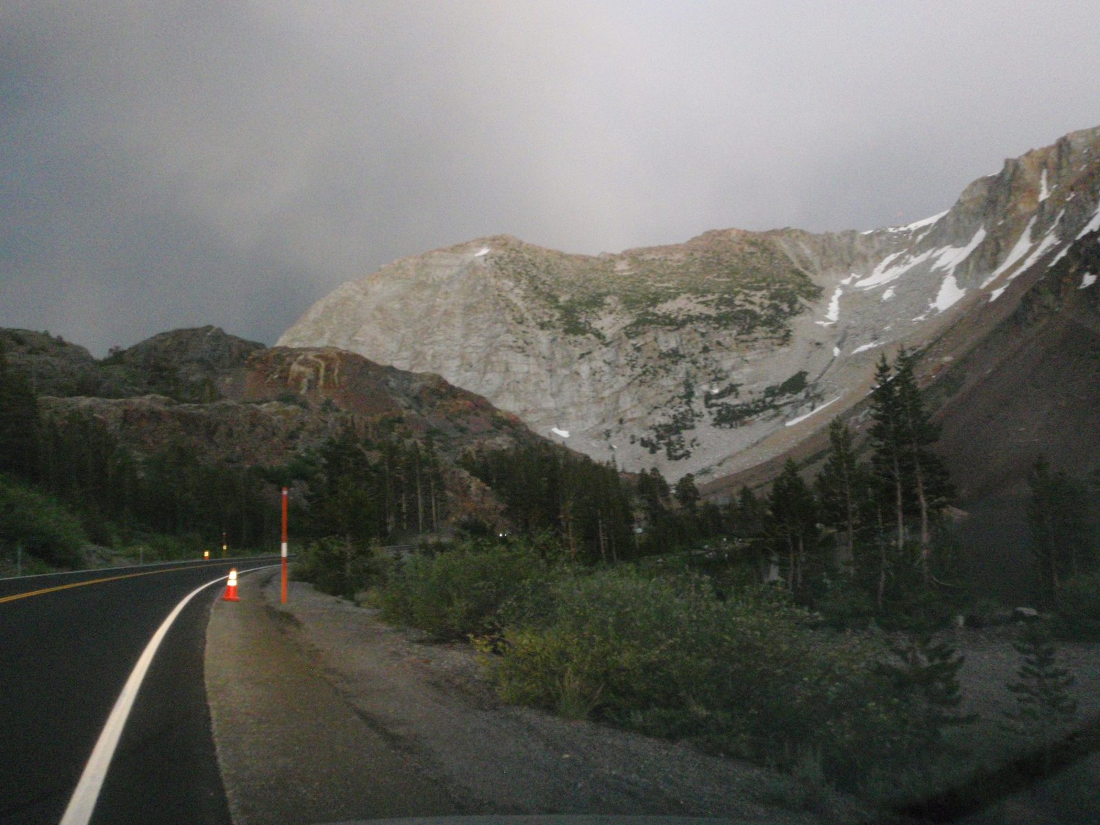 Driving down Lee Vining Canyon toward our secret camp spot and wondering if it will rain tonight.