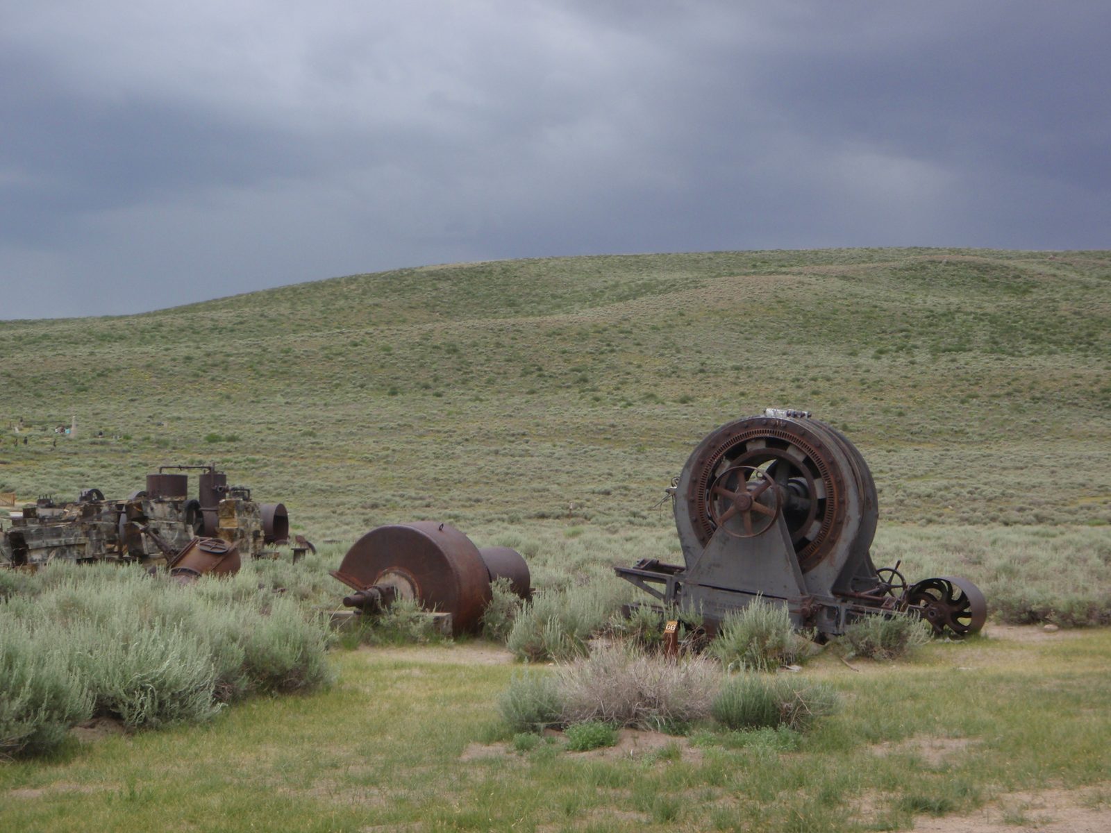 Mining equipment in the middle of nowhere. There are no trees here because it is too dry and too...