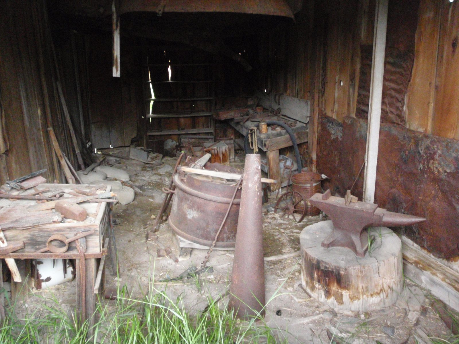 Blacksmithing shop.