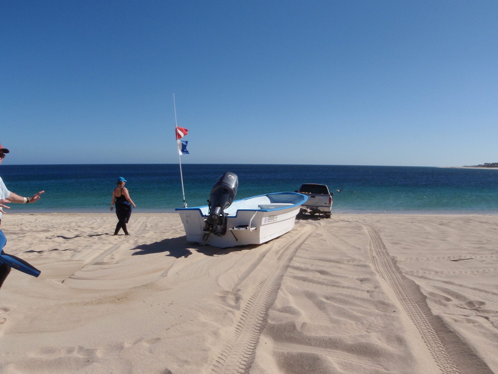 El Capitan towing our boat into the water.