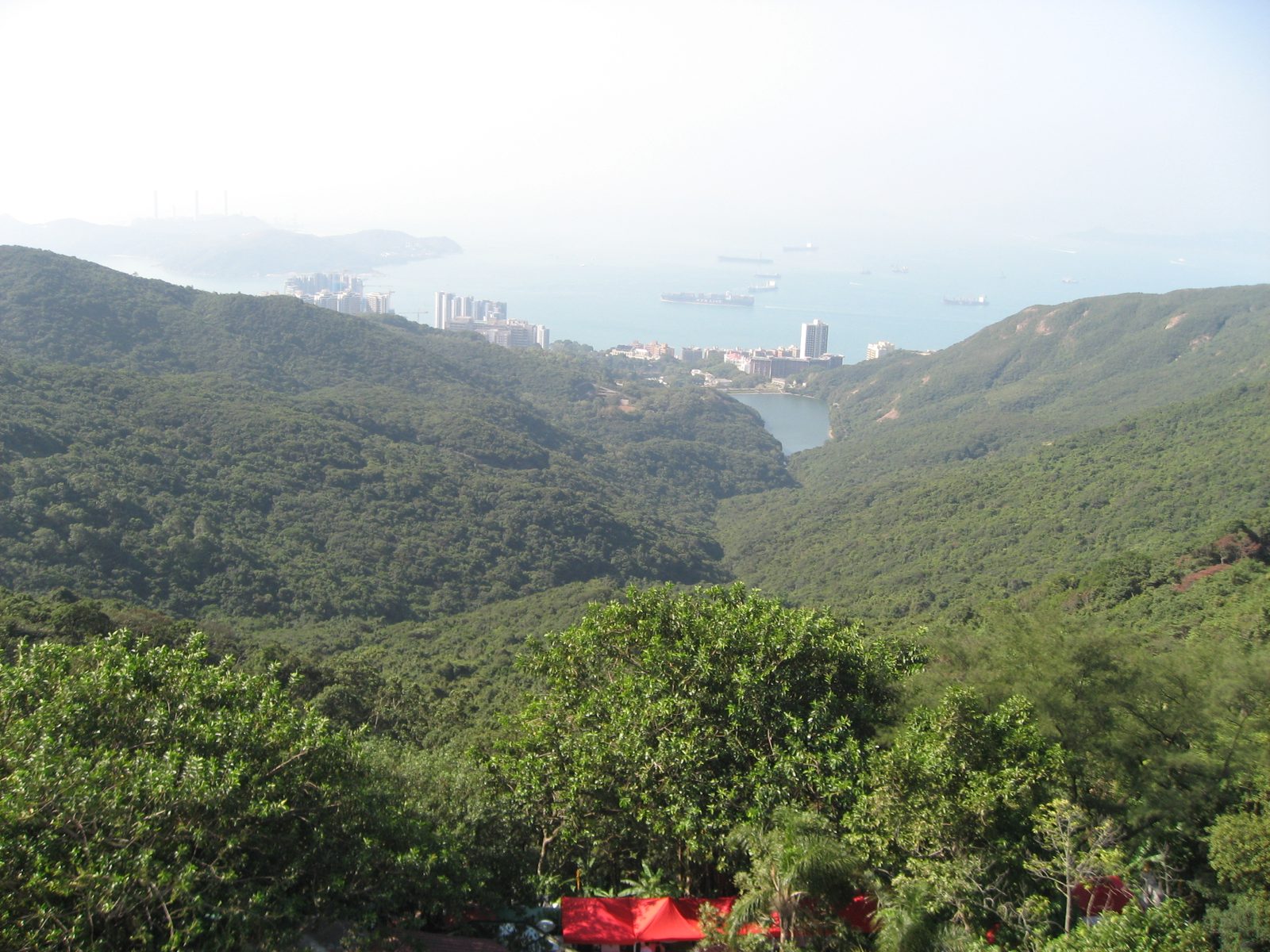 Looking south from The Peak towards Stanley on the south side of the island - a relatively...